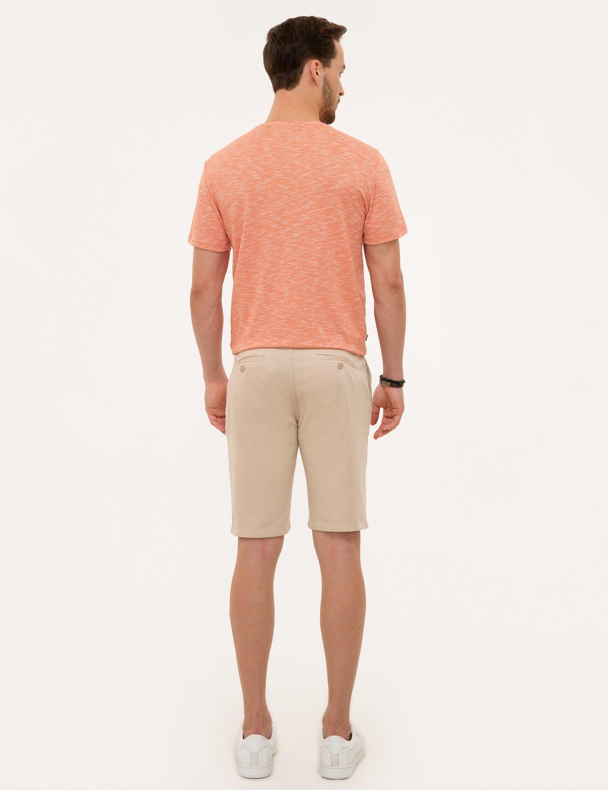 Bej Standart Fit Bermuda Şort - 50227590005