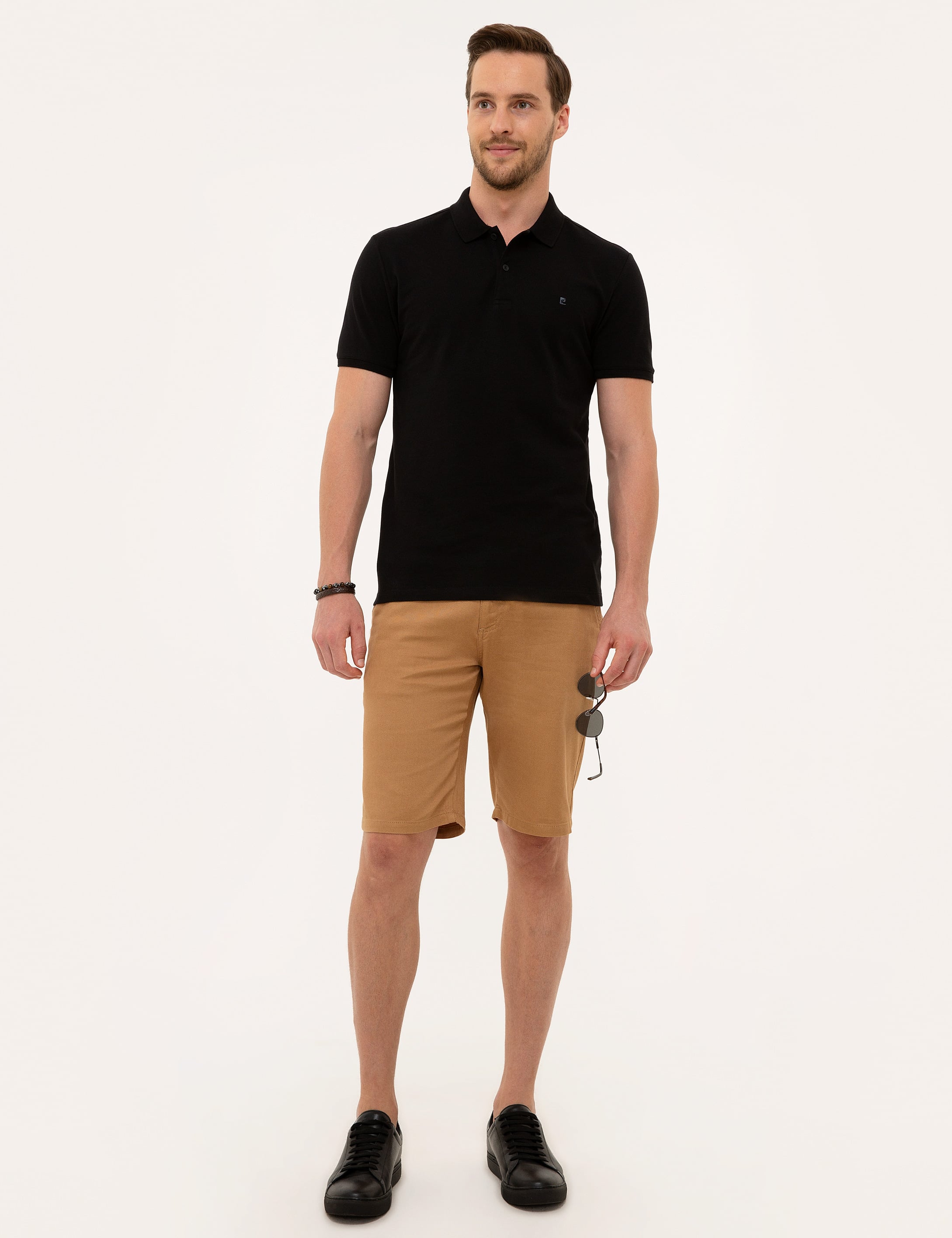 Siyah Slim Fit Basic Polo Yaka T-Shirt