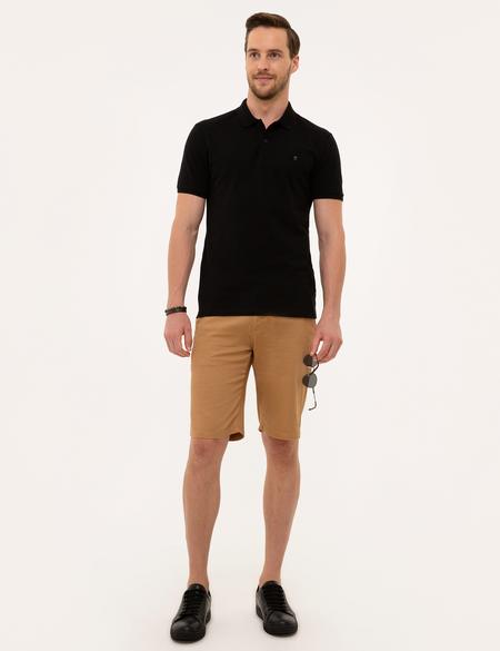Siyah Slim Fit Basic Polo Yaka T-Shirt - 50225515013