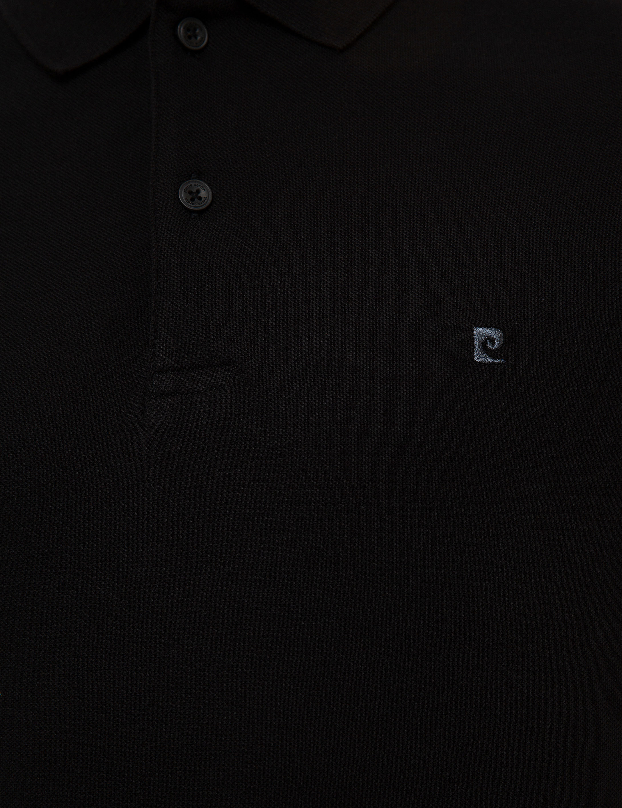Siyah Slim Fit Basic Polo Yaka T-Shirt - Image 4
