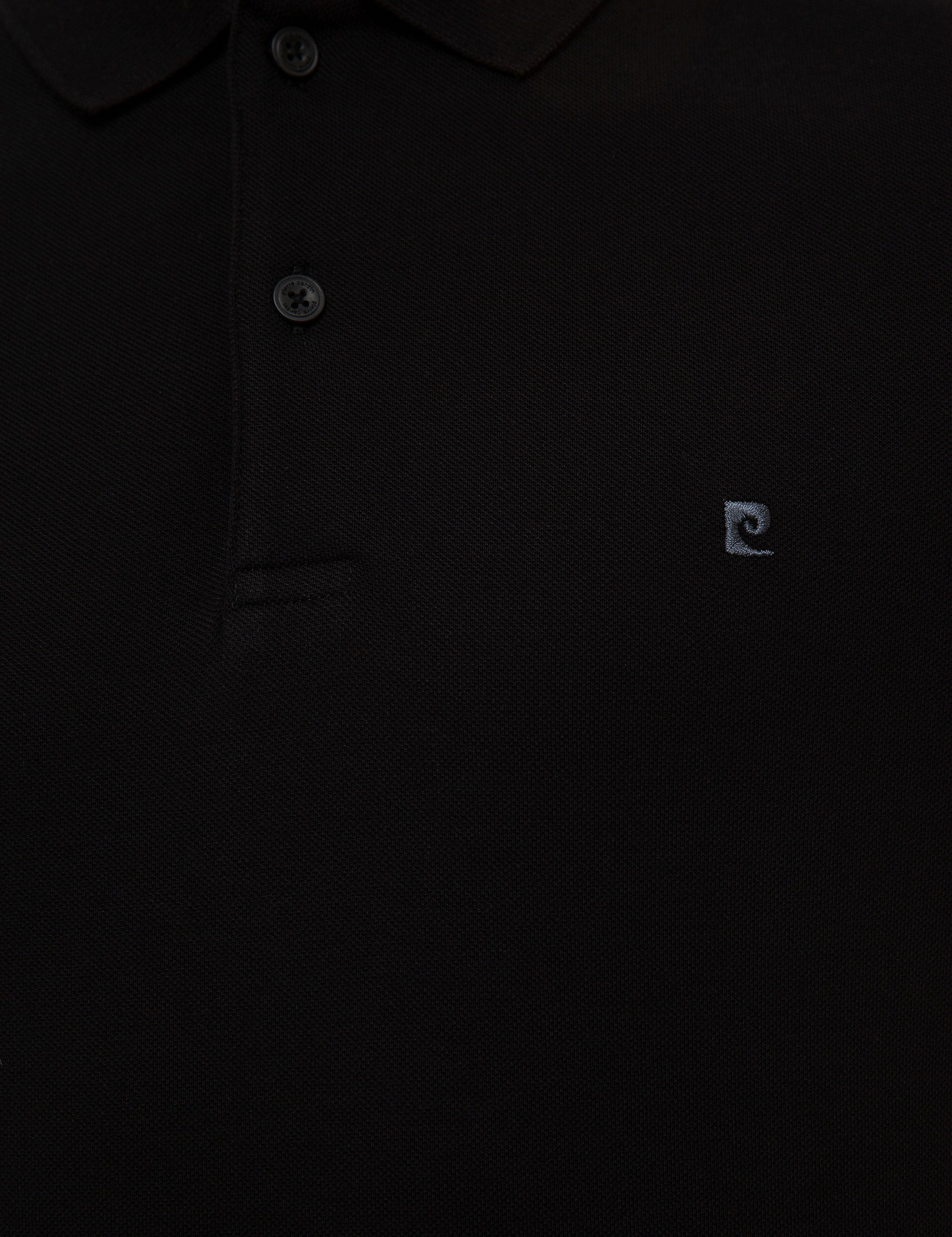 Siyah Slim Fit Basic Polo Yaka T-Shirt