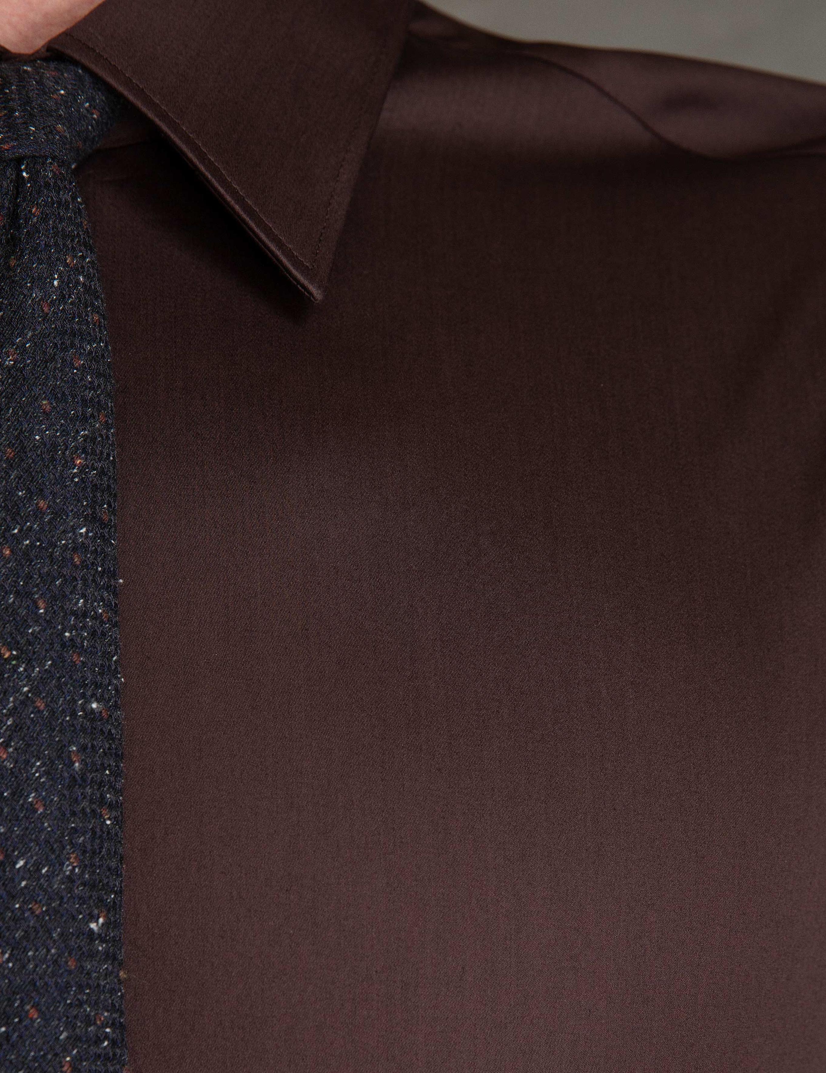 Kahverengi Slim Fit Gömlek