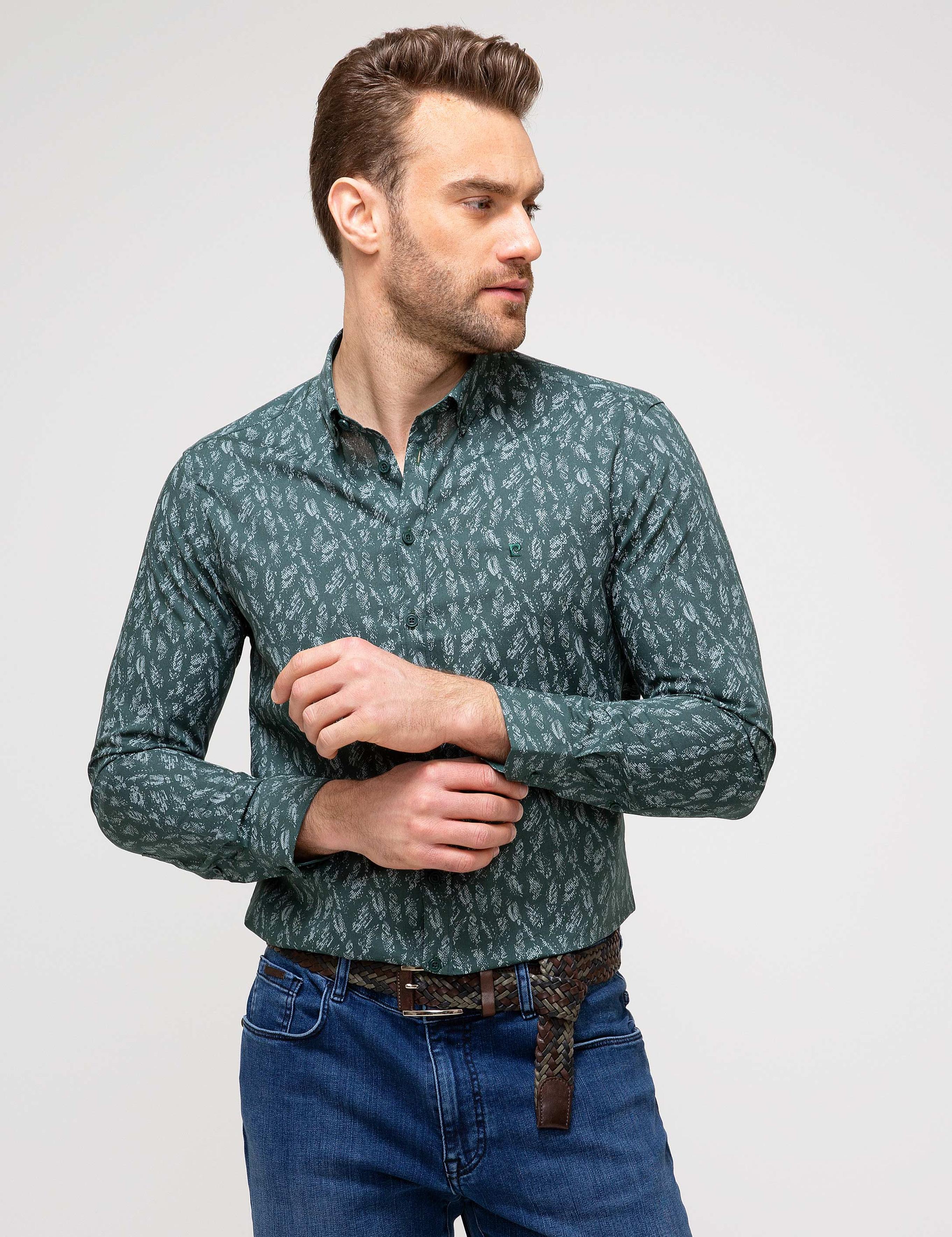 Yeşil Slim Fit Gömlek