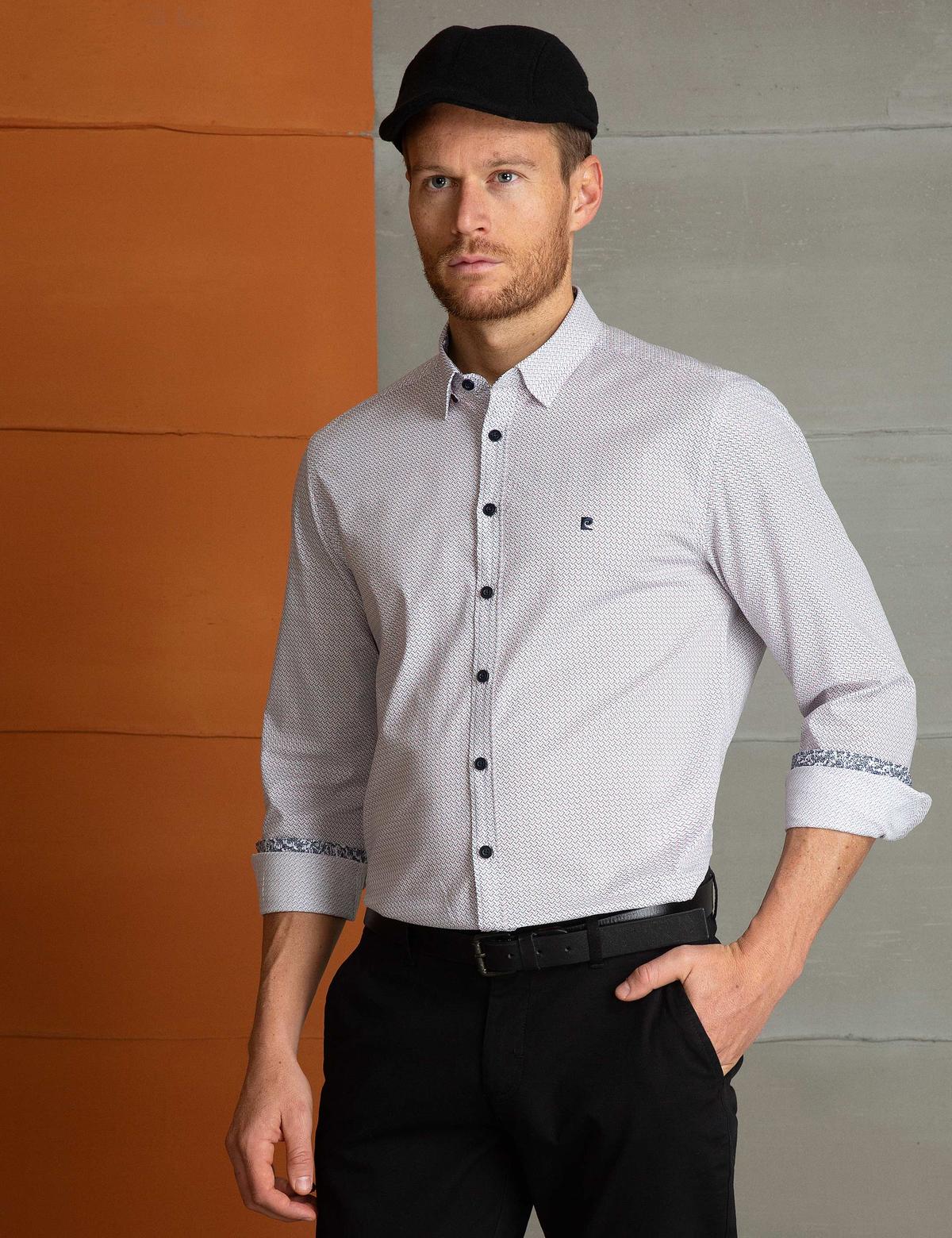 Kırmızı Slim Fit Uzun Kollu Gömlek - 50202435009