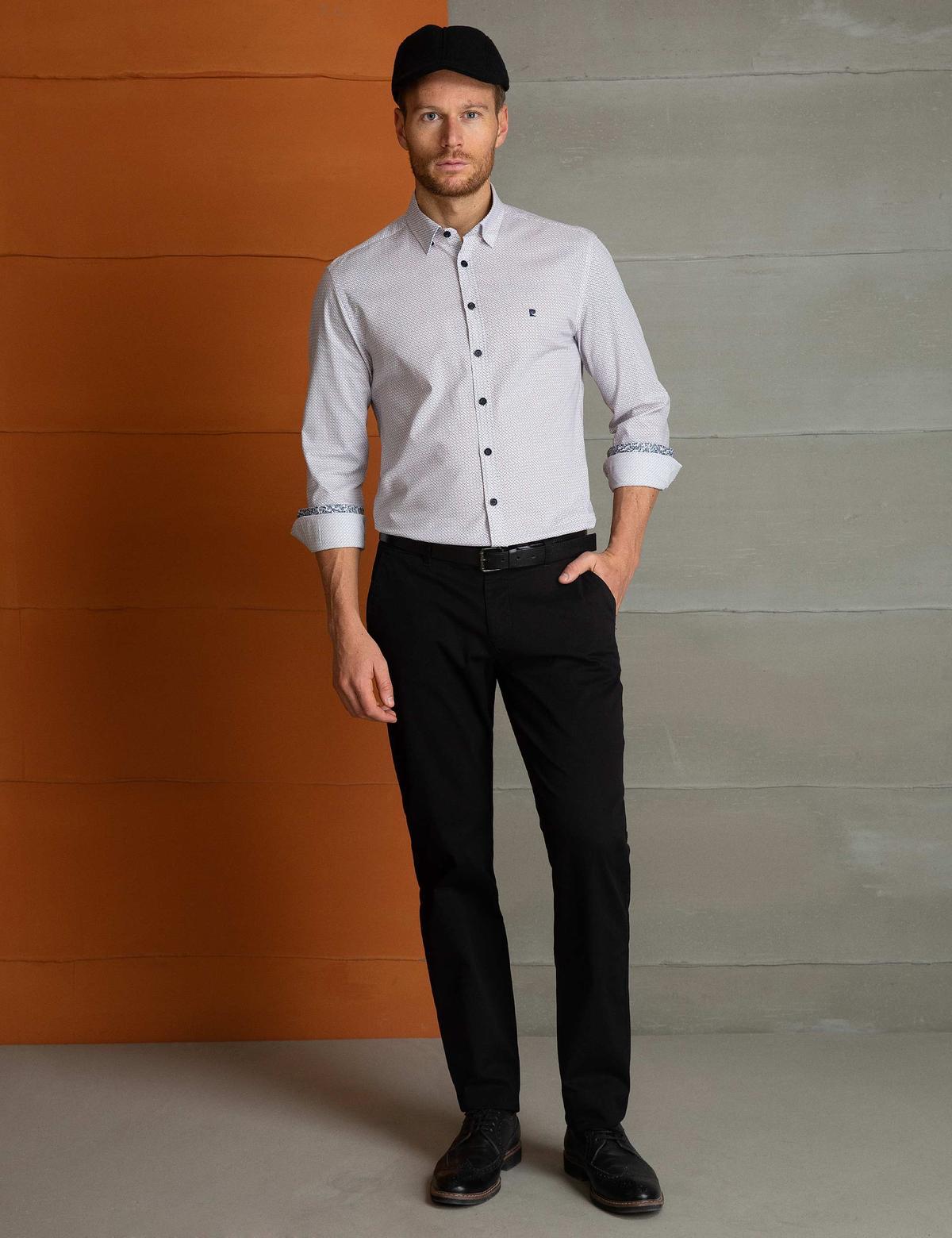 Kırmızı Slim Fit Uzun Kollu Gömlek