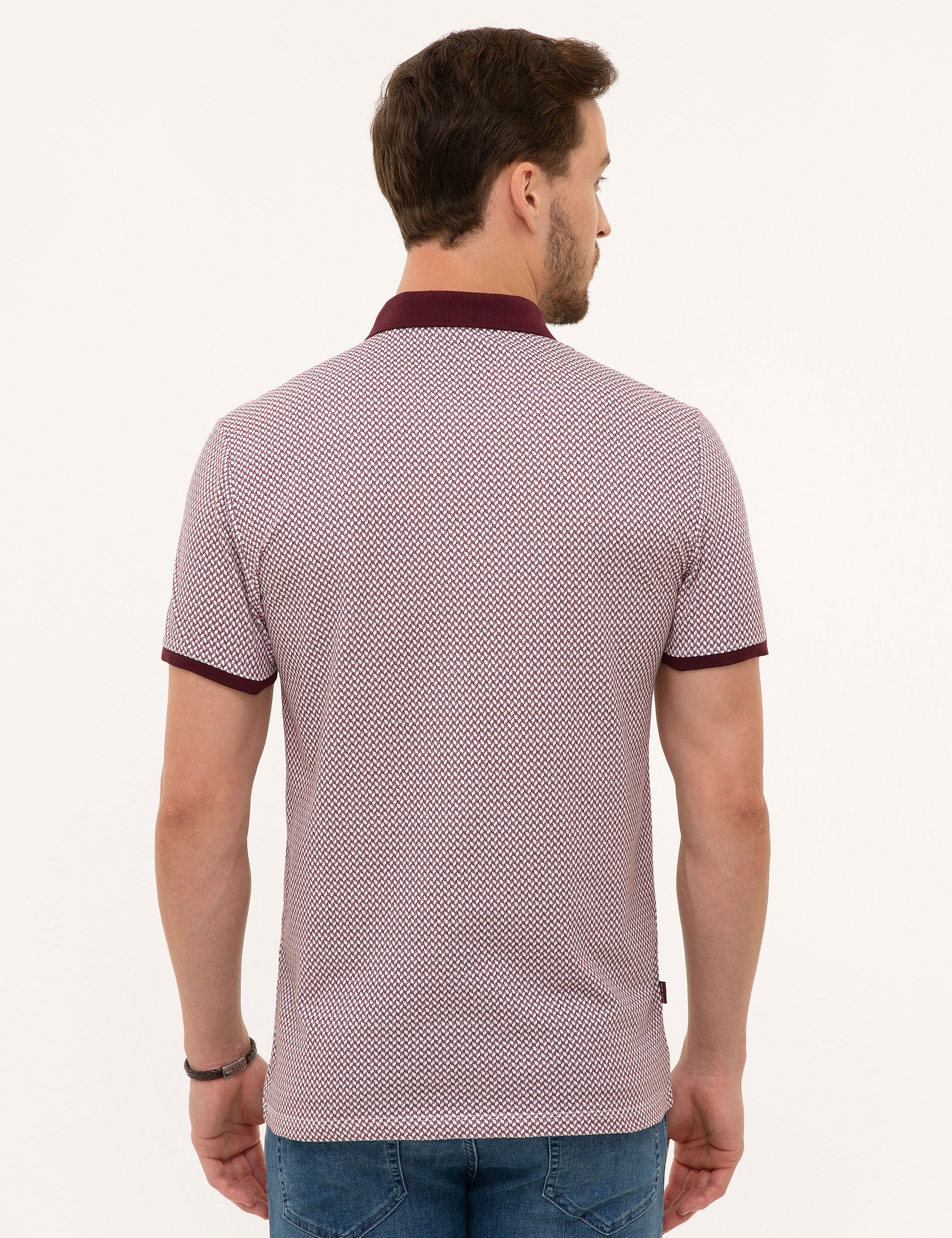 Bordo Slim Fit Polo Yaka T-Shirt