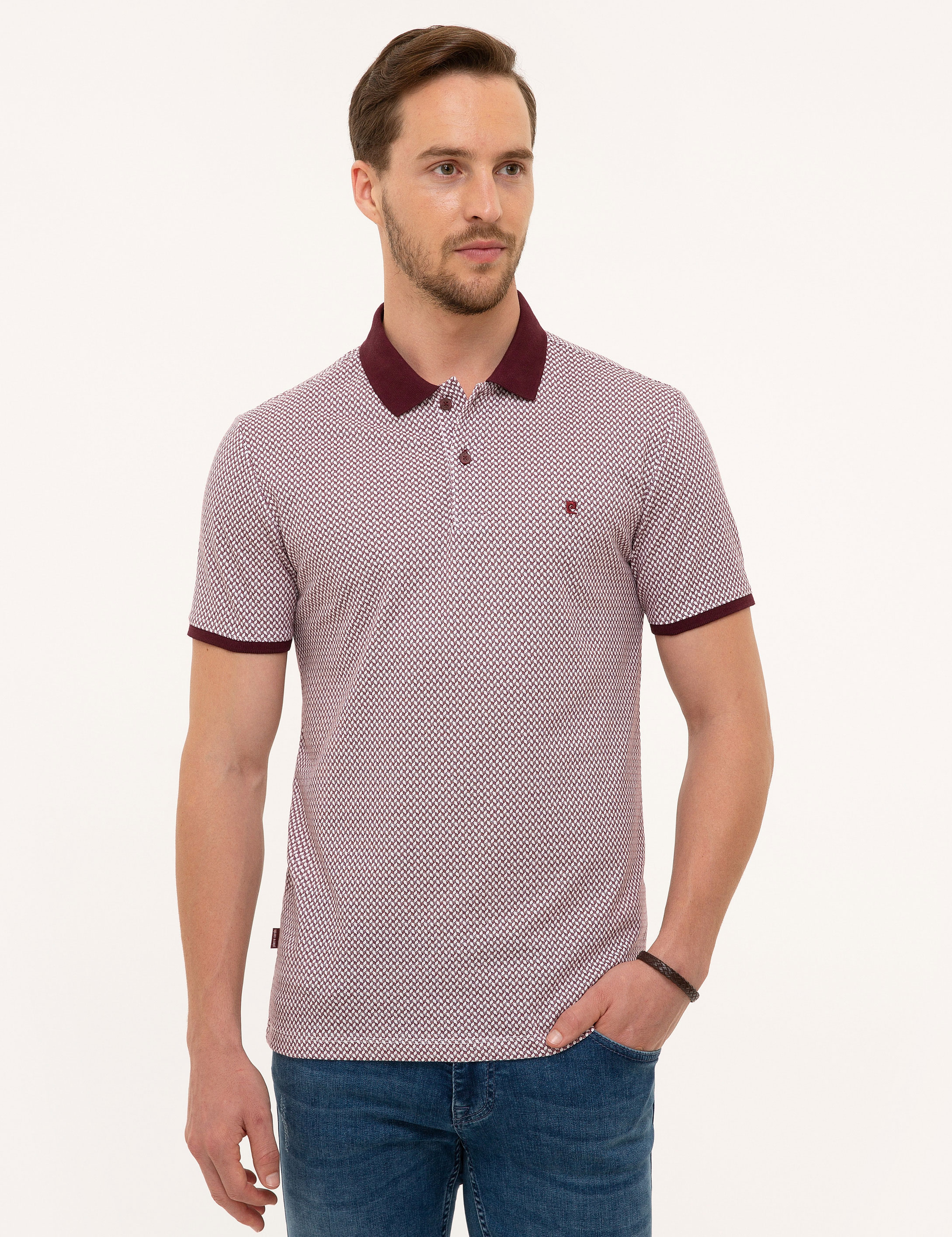 Bordo Slim Fit Polo Yaka T-Shirt - Image 2