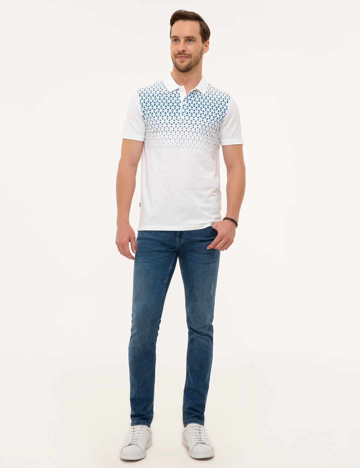 Beyaz Slim Fit Polo Yaka T-Shirt - 50226838005