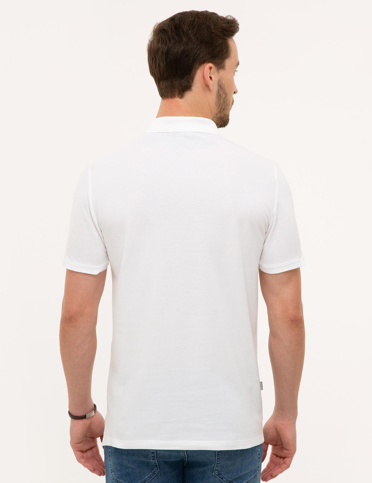 Beyaz Slim Fit Polo Yaka T-Shirt - 50226838005