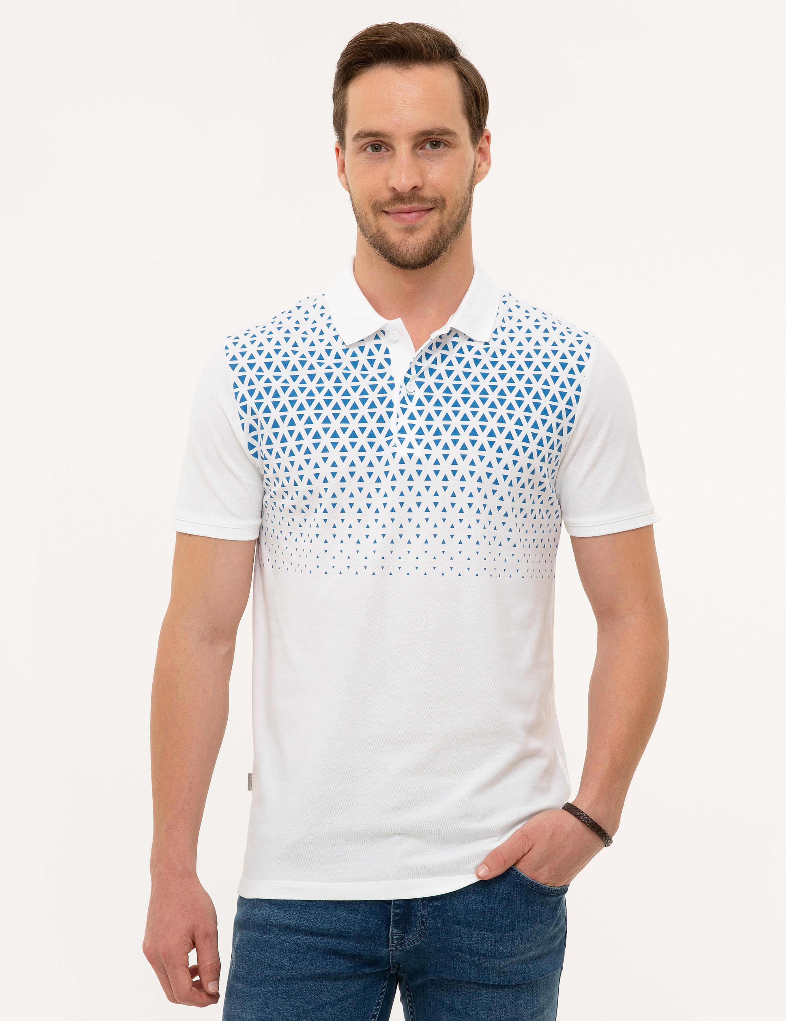 Beyaz Slim Fit Polo Yaka T-Shirt