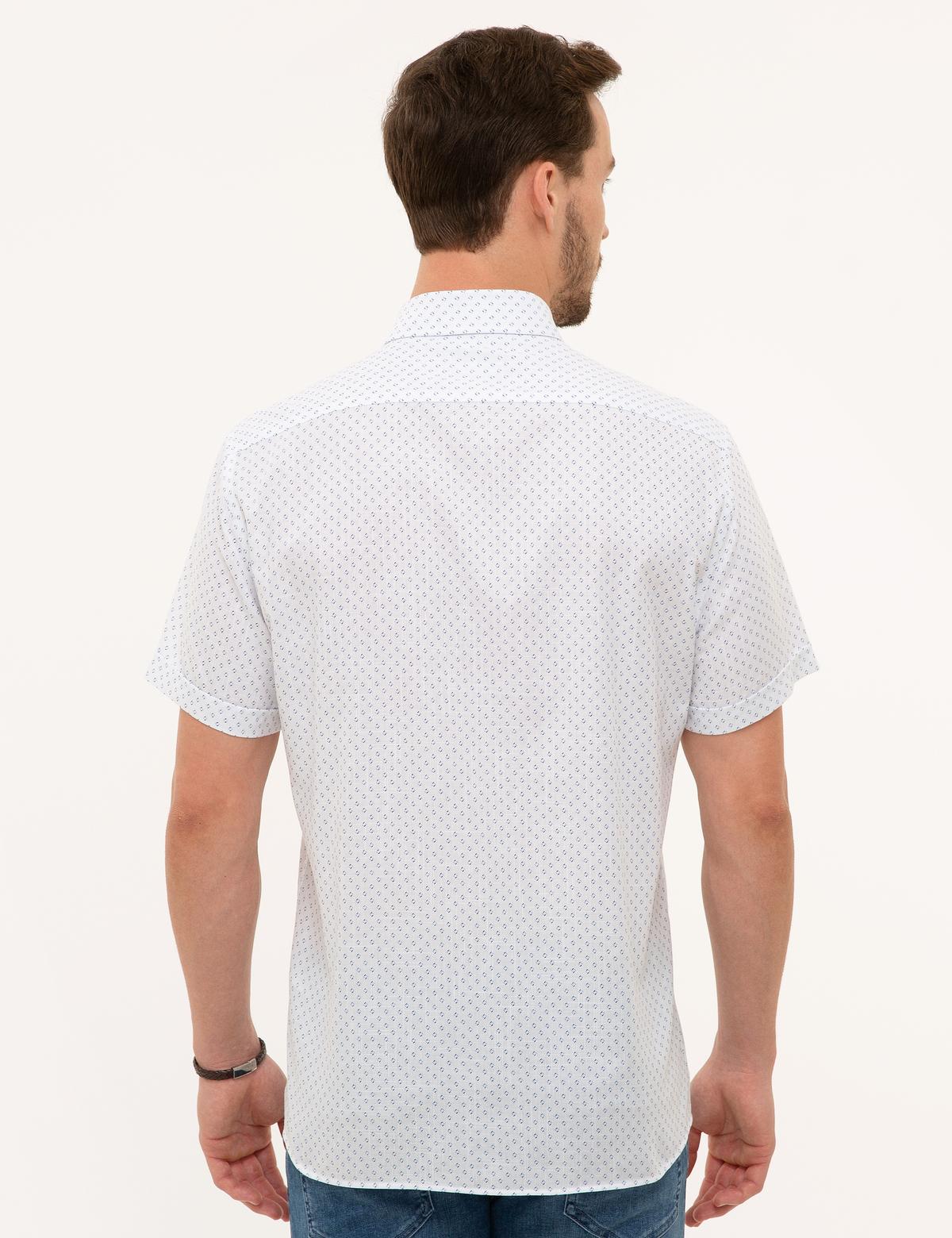 Beyaz Regular Fit Kısa Kollu Gömlek - 50227418004