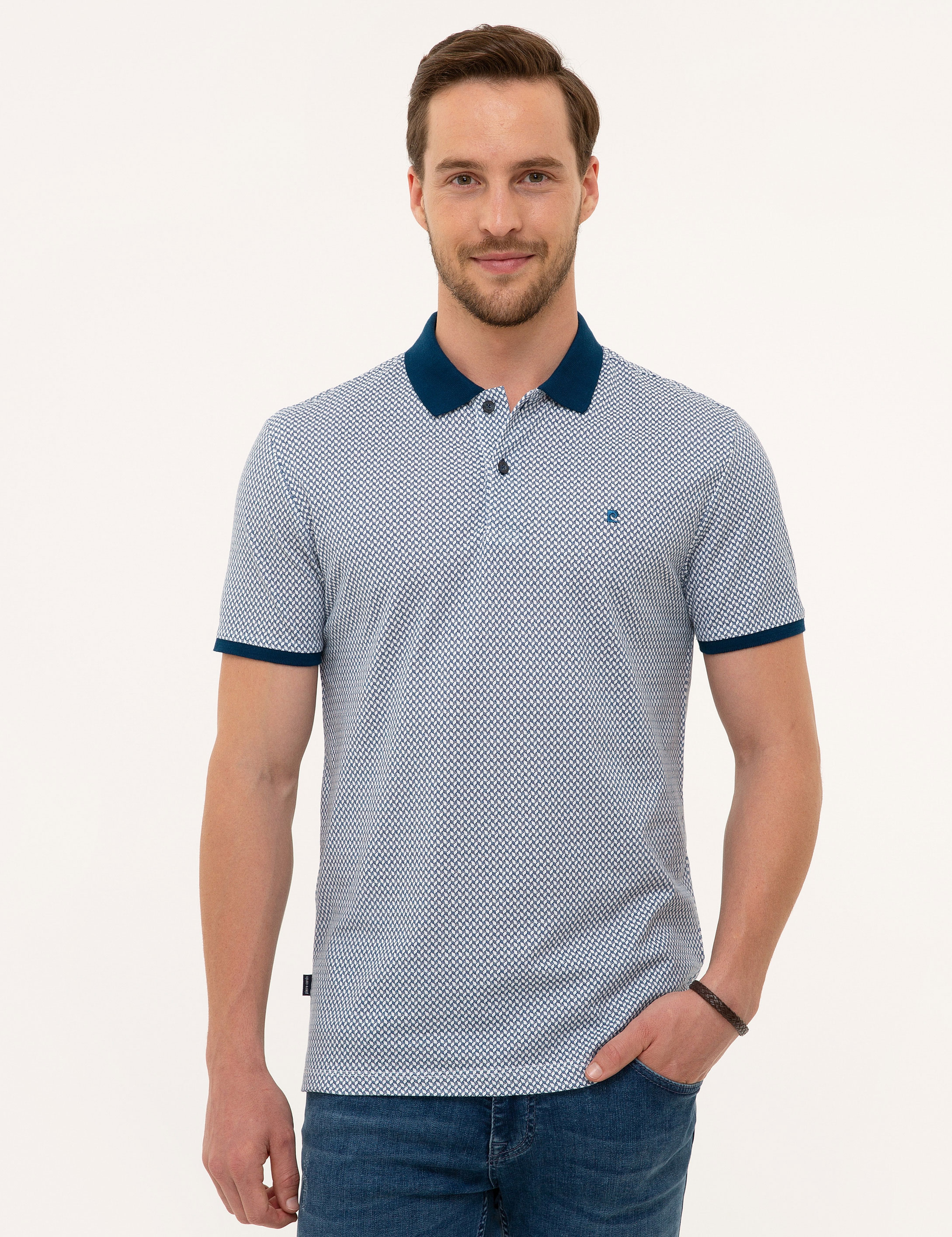 Lacivert Slim Fit Polo Yaka T-Shirt - Image 1