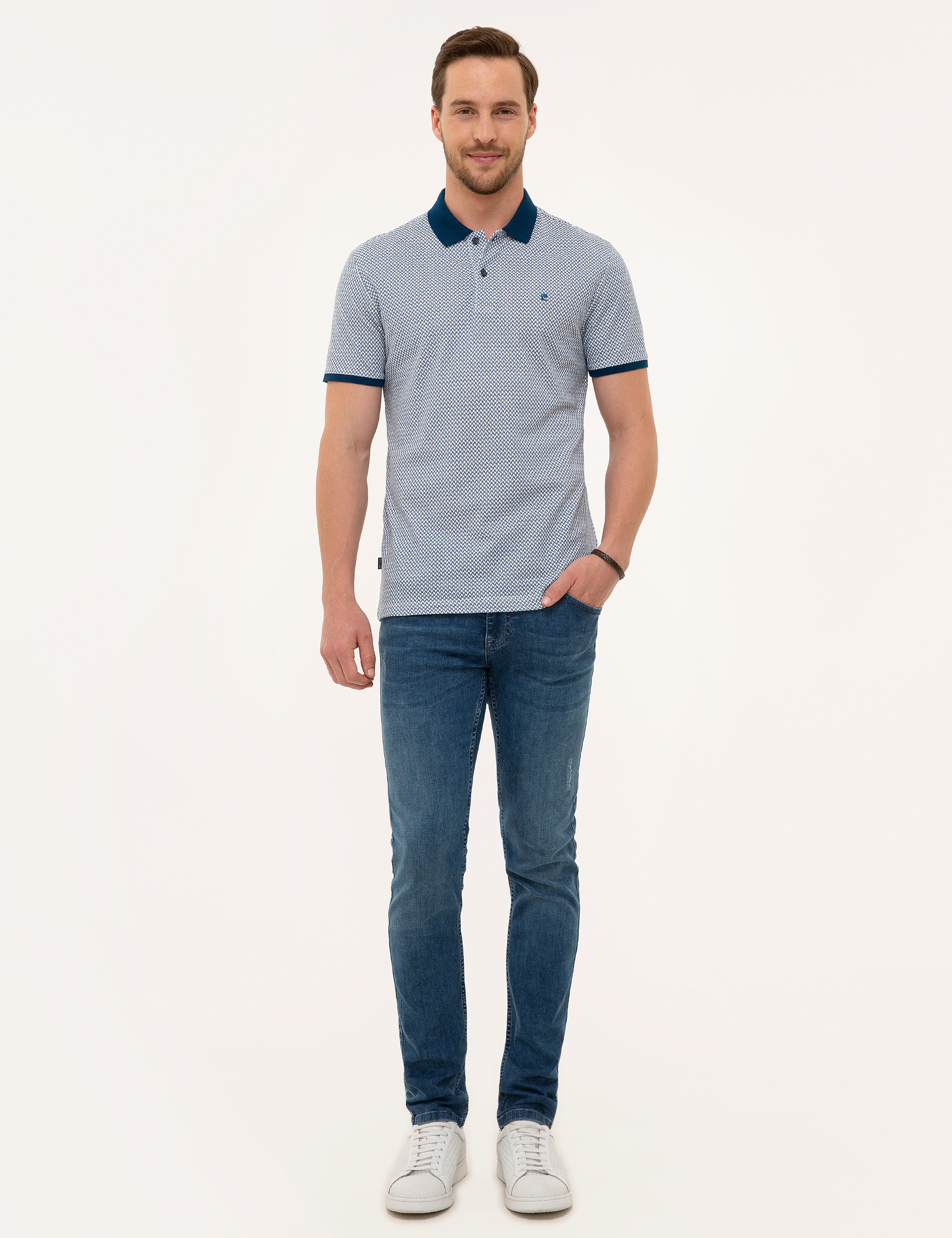Lacivert Slim Fit Polo Yaka T-Shirt - Image 5