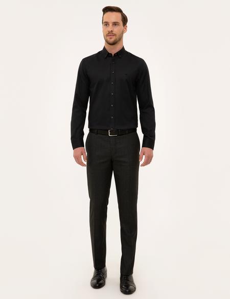 Siyah Slim Fit Oxford Gömlek - 50231259034