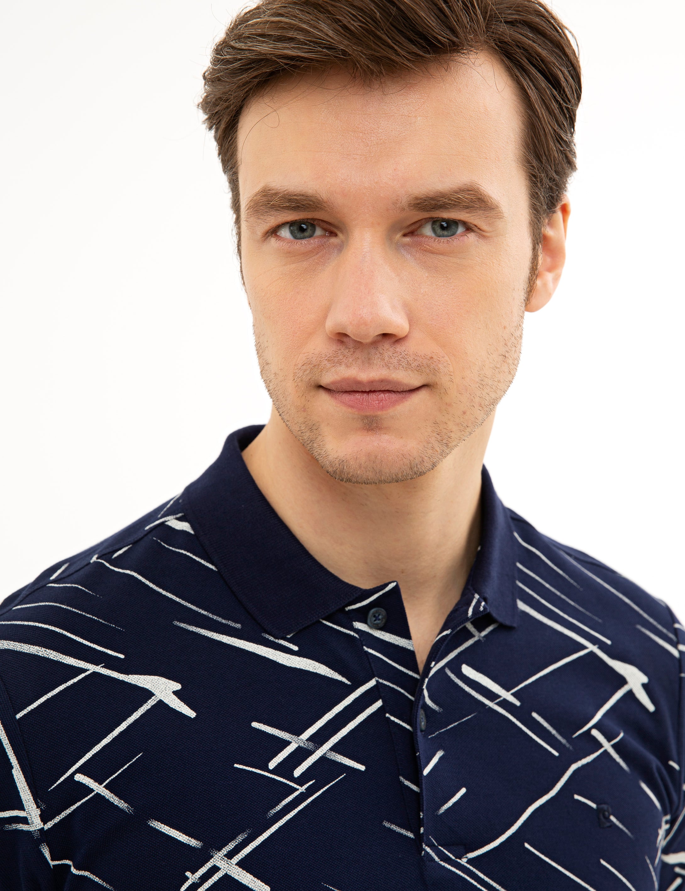 Lacivert Slim Fit Polo Yaka T-Shirt