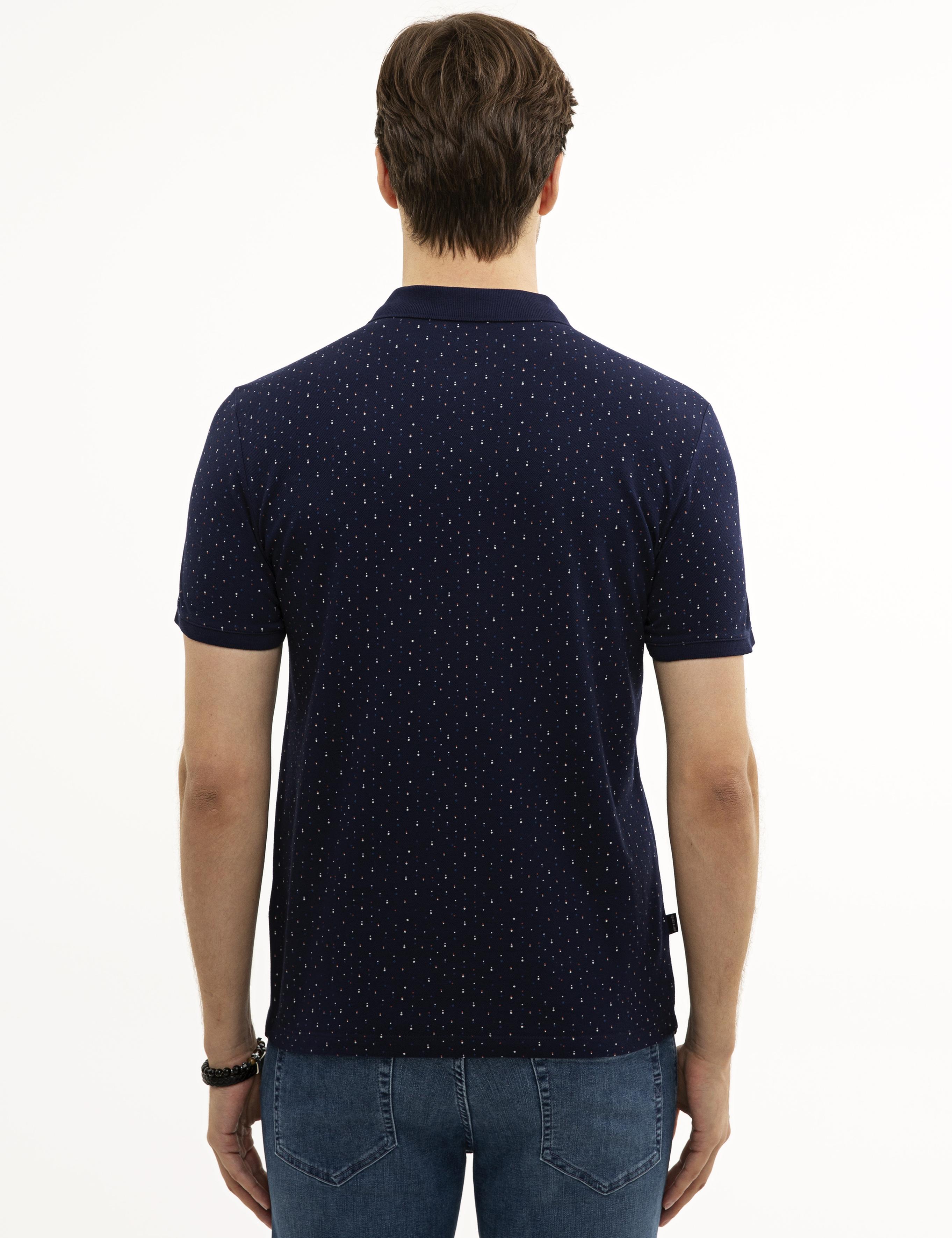 Lacivert Slim Fit Polo Yaka T-Shirt