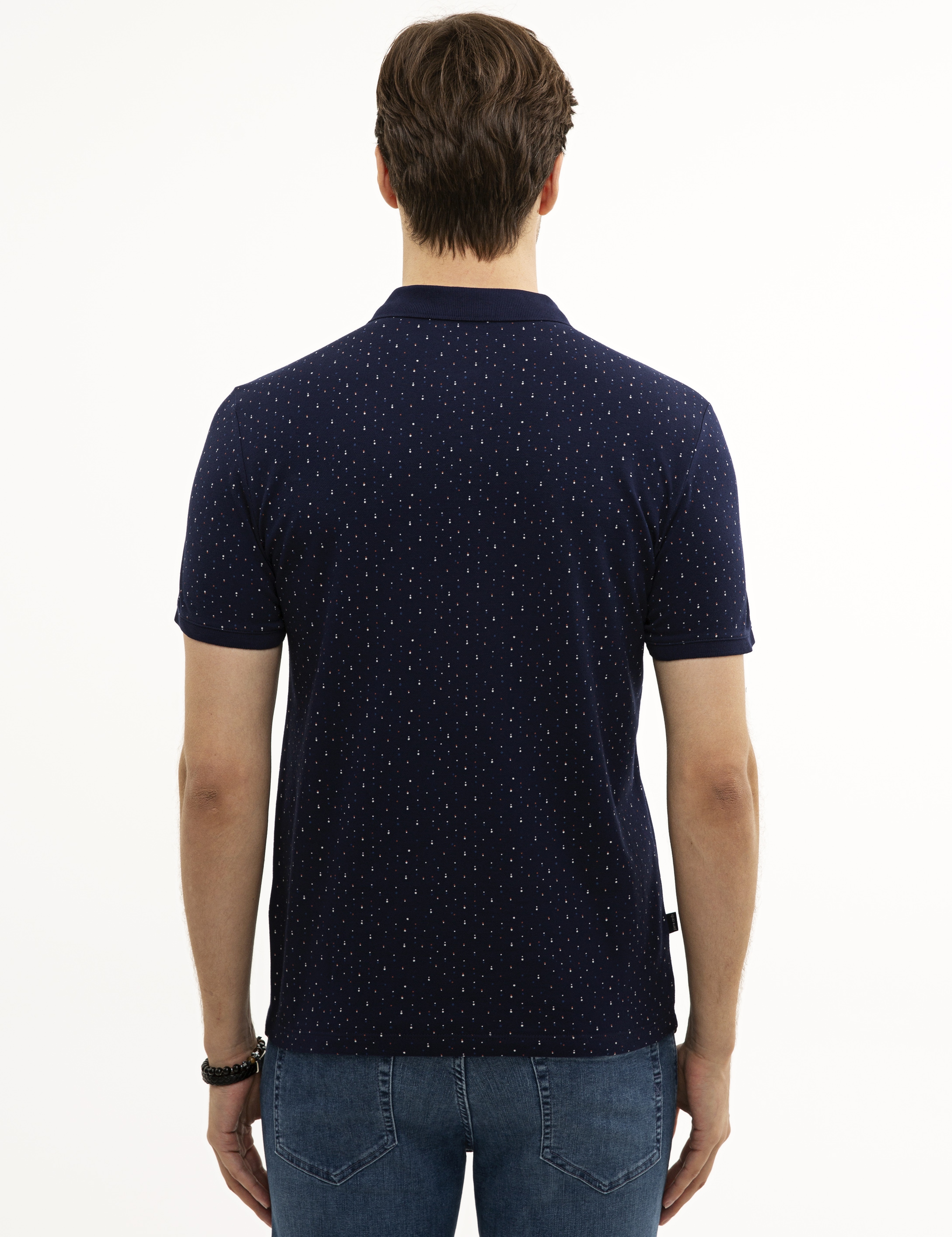 Lacivert Slim Fit Polo Yaka T-Shirt - Image 3