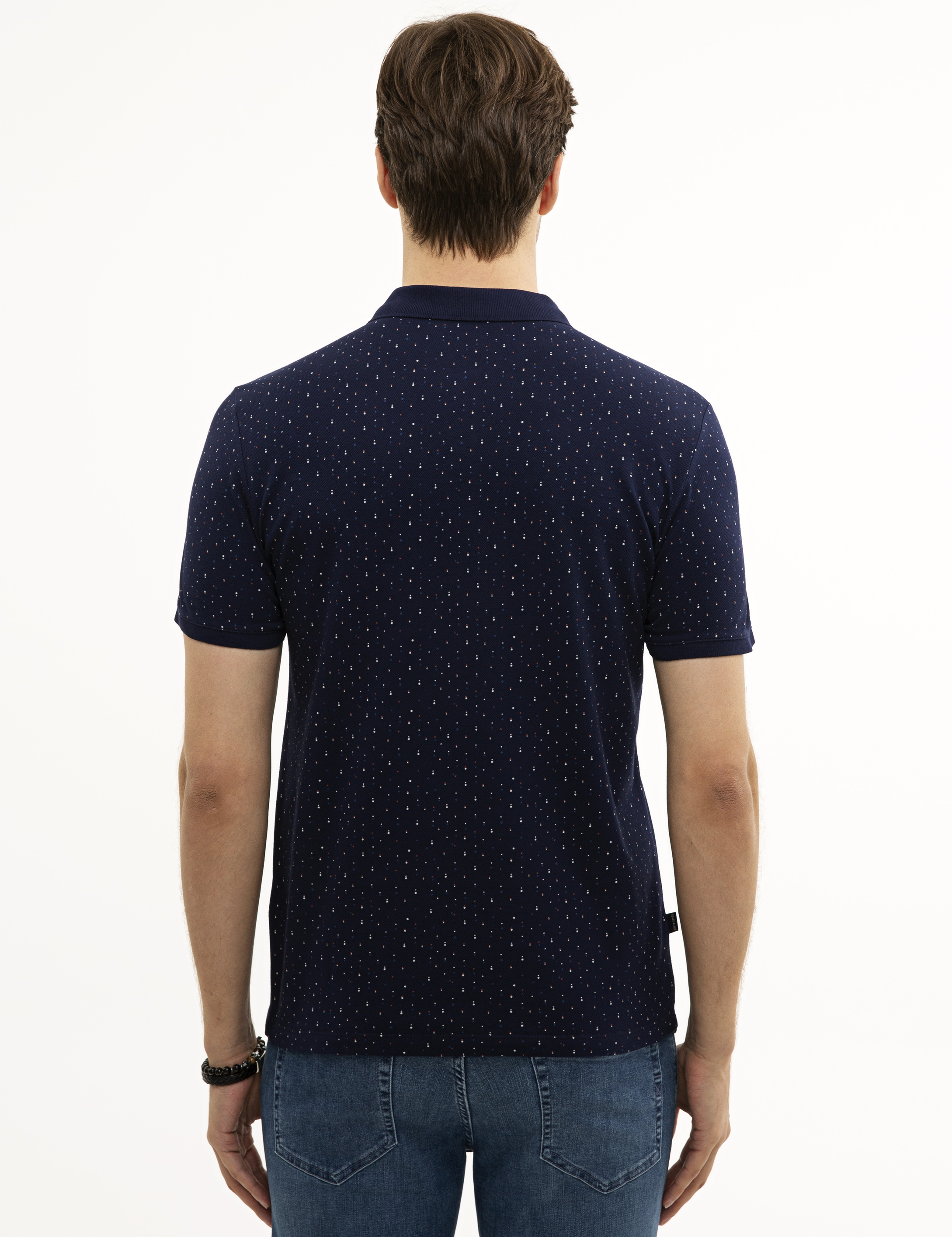 Lacivert Slim Fit Polo Yaka T-Shirt
