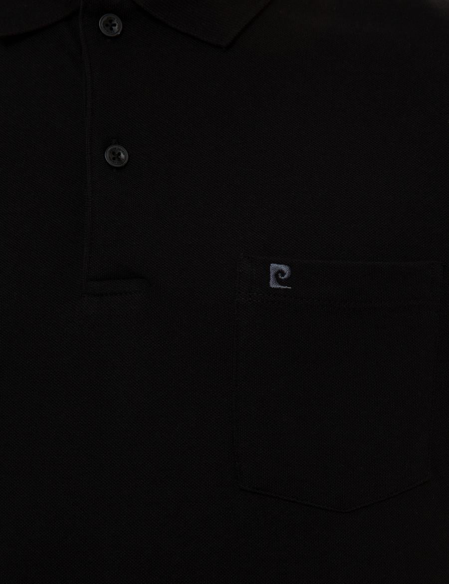 Siyah Regular Fit Basic Polo Yaka T-Shirt