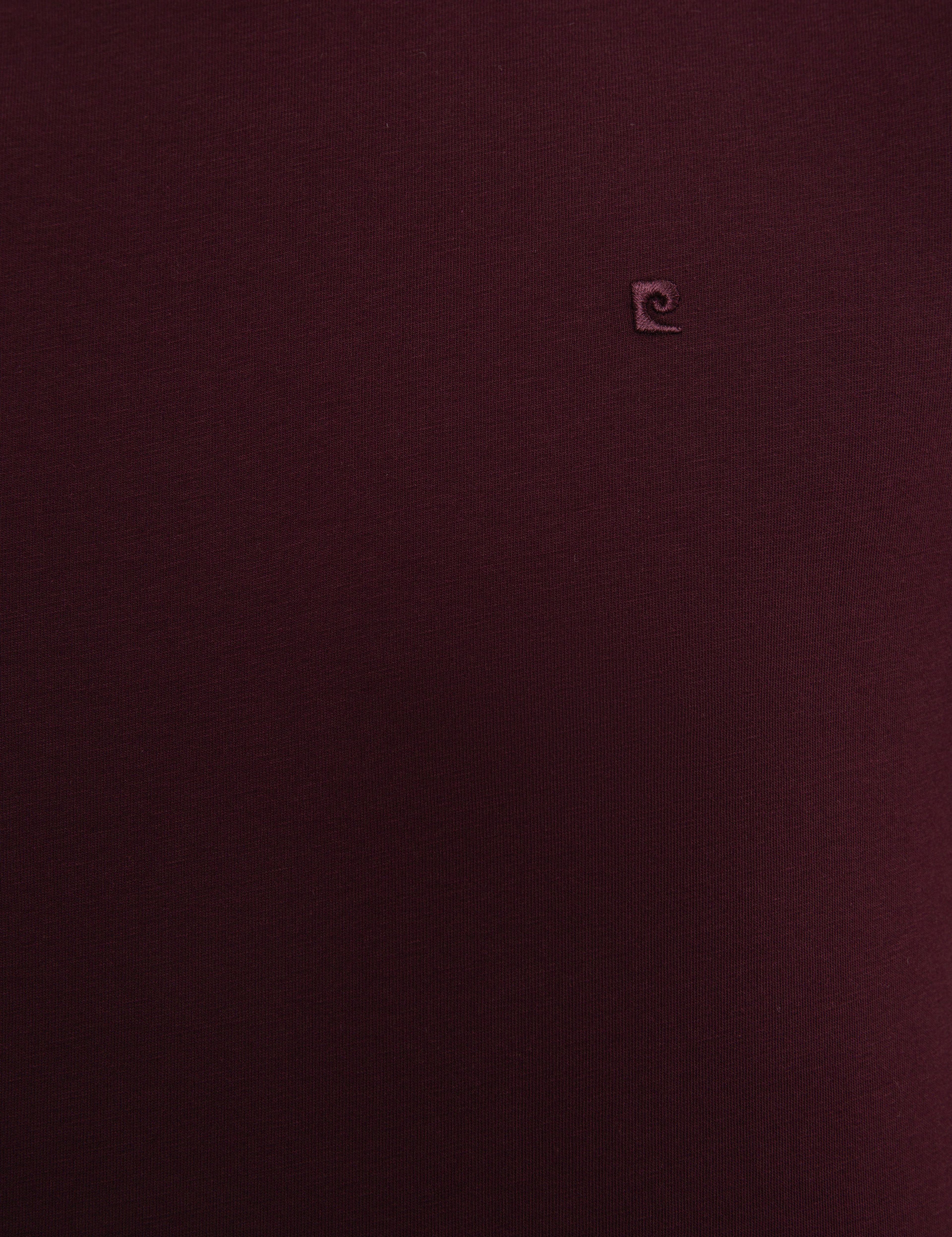Bordo Slim Fit Bisiklet Yaka Basic T-Shirt - Image 5
