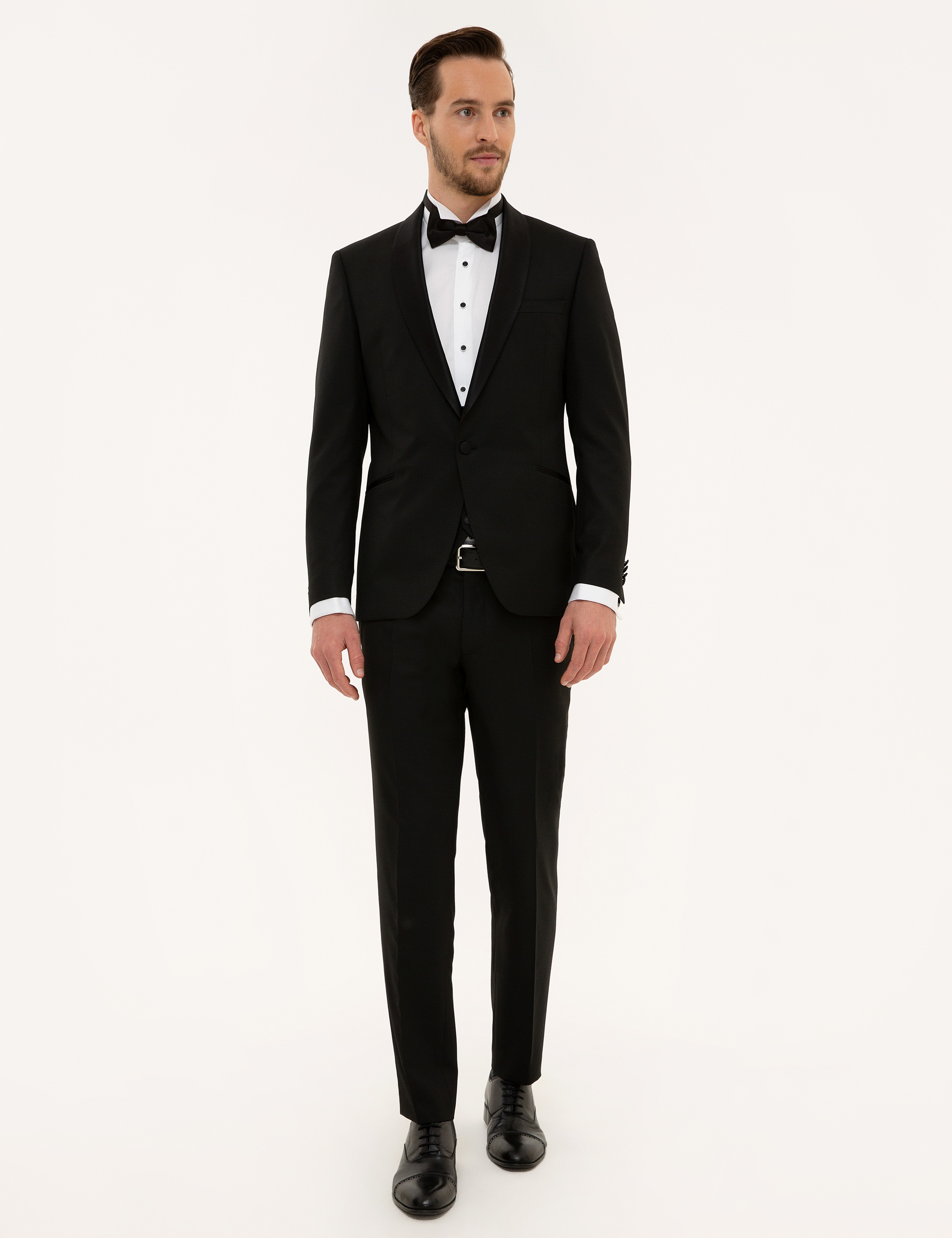 Siyah Ex.Slim Fit Smokin Damatlık - Image 1