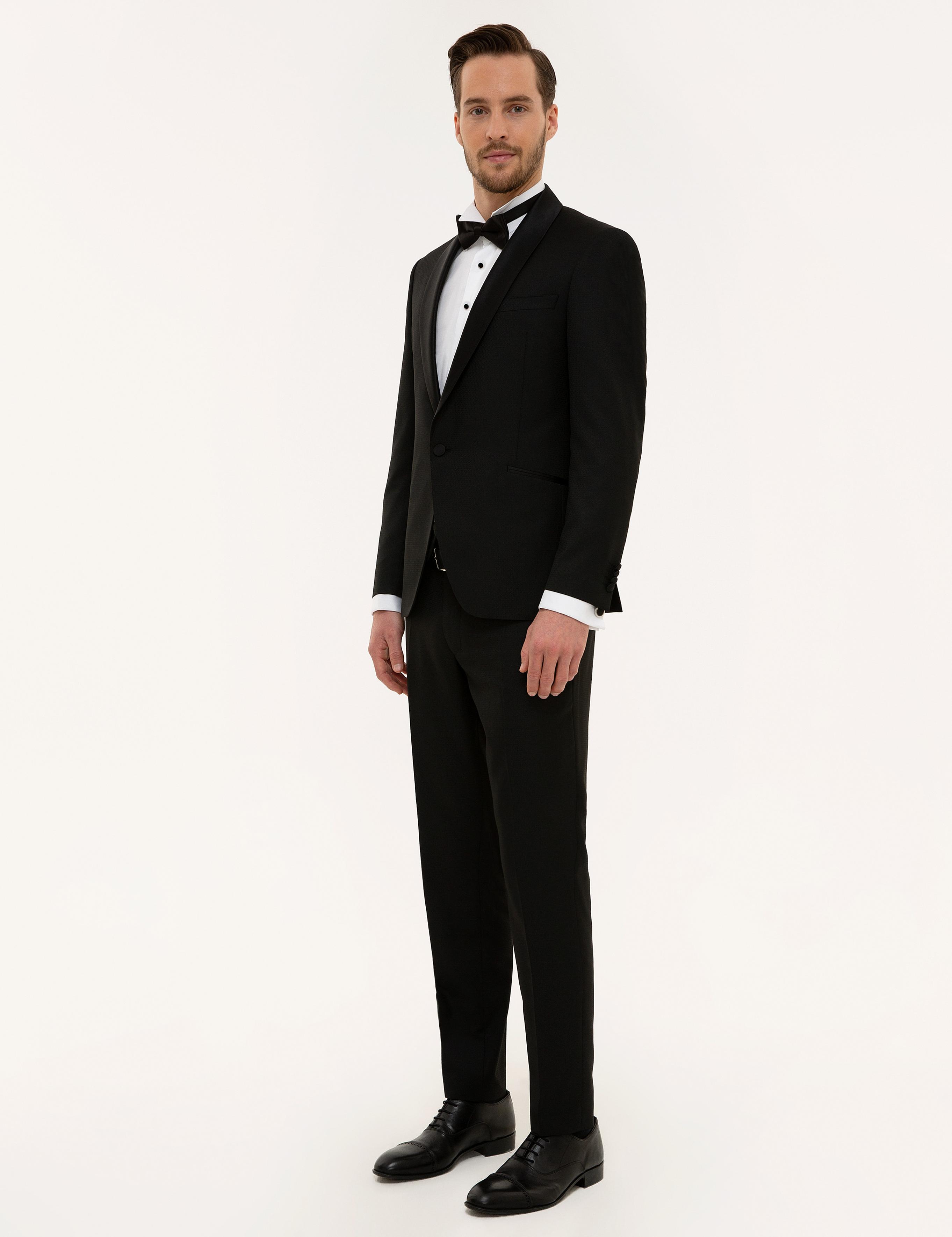 Siyah Ex.Slim Fit Smokin Damatlık