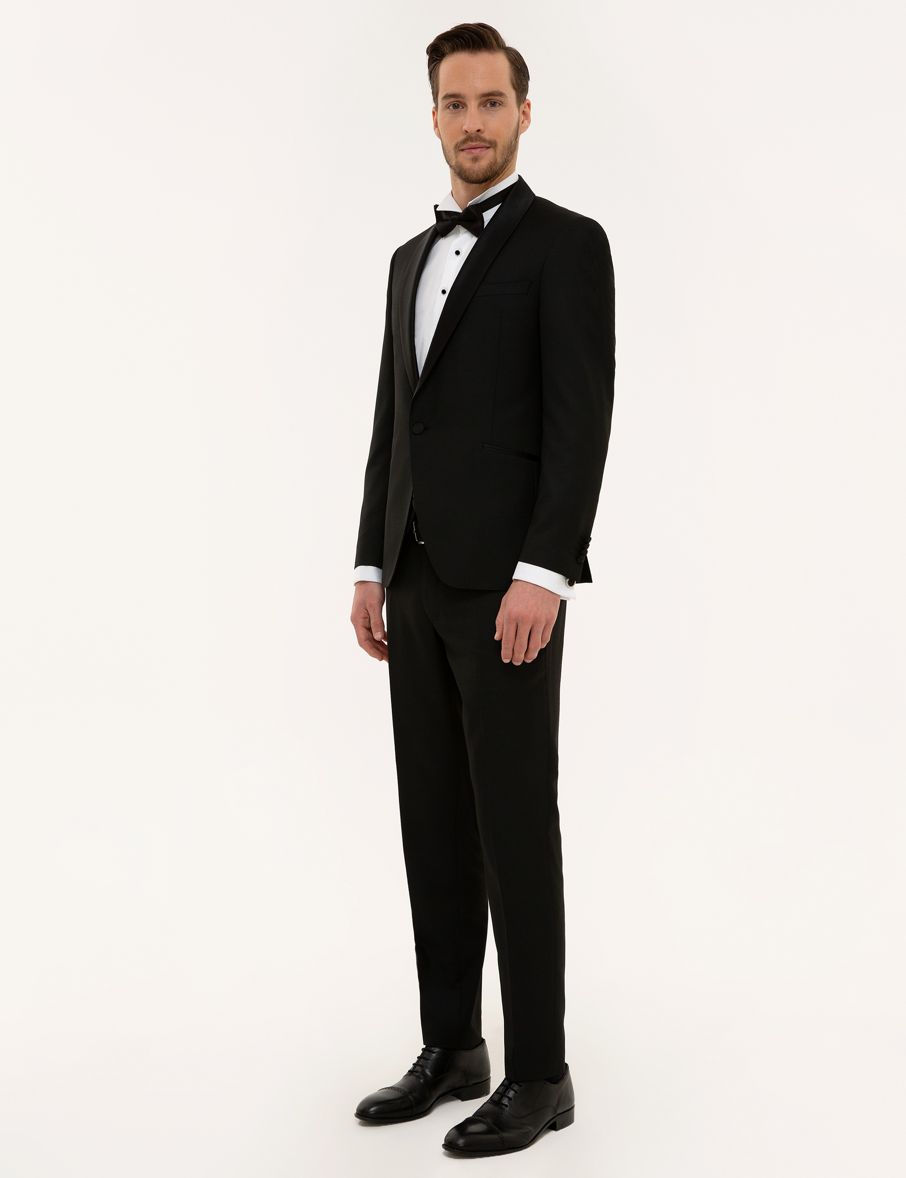 Siyah Ex.Slim Fit Smokin Damatlık - Image 4