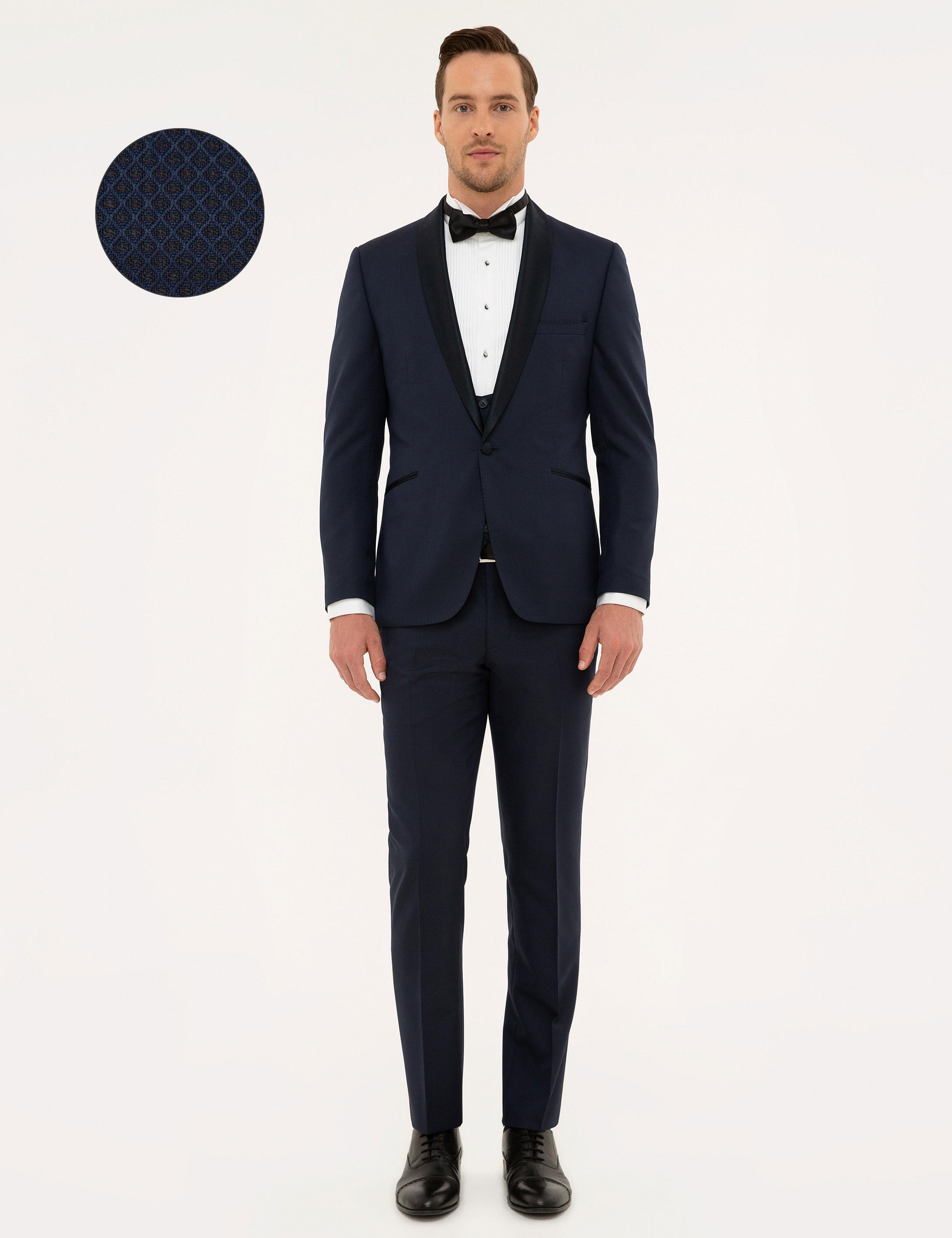 Lacivert Yelekli Damatlık Smokin