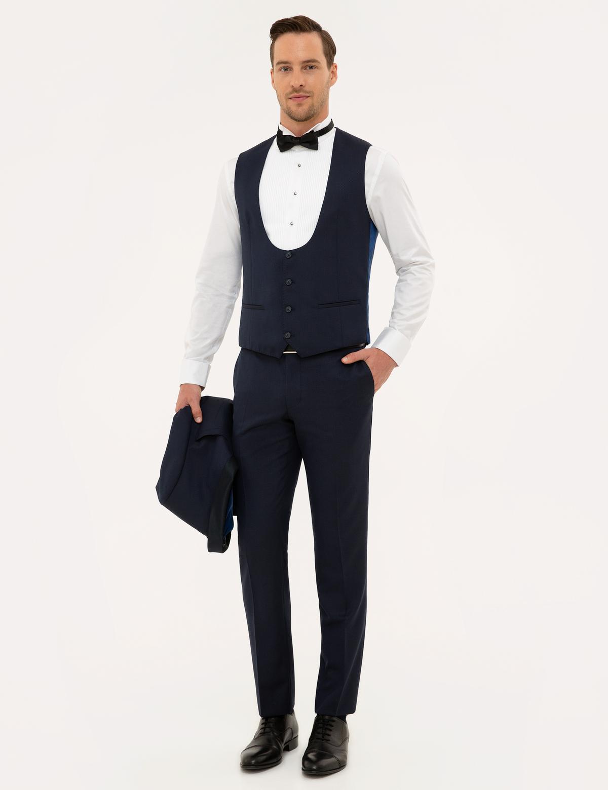 Lacivert Yelekli Damatlık Smokin - 50187284017