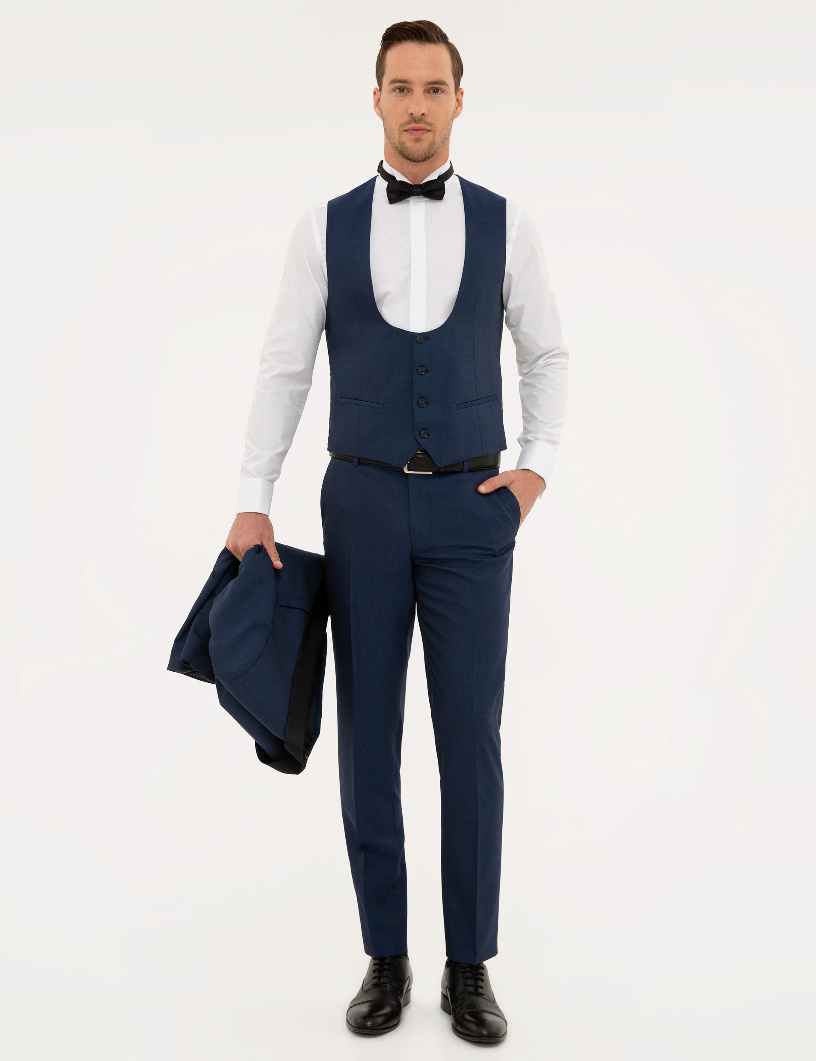Lacivert Yelekli Damatlık Smokin