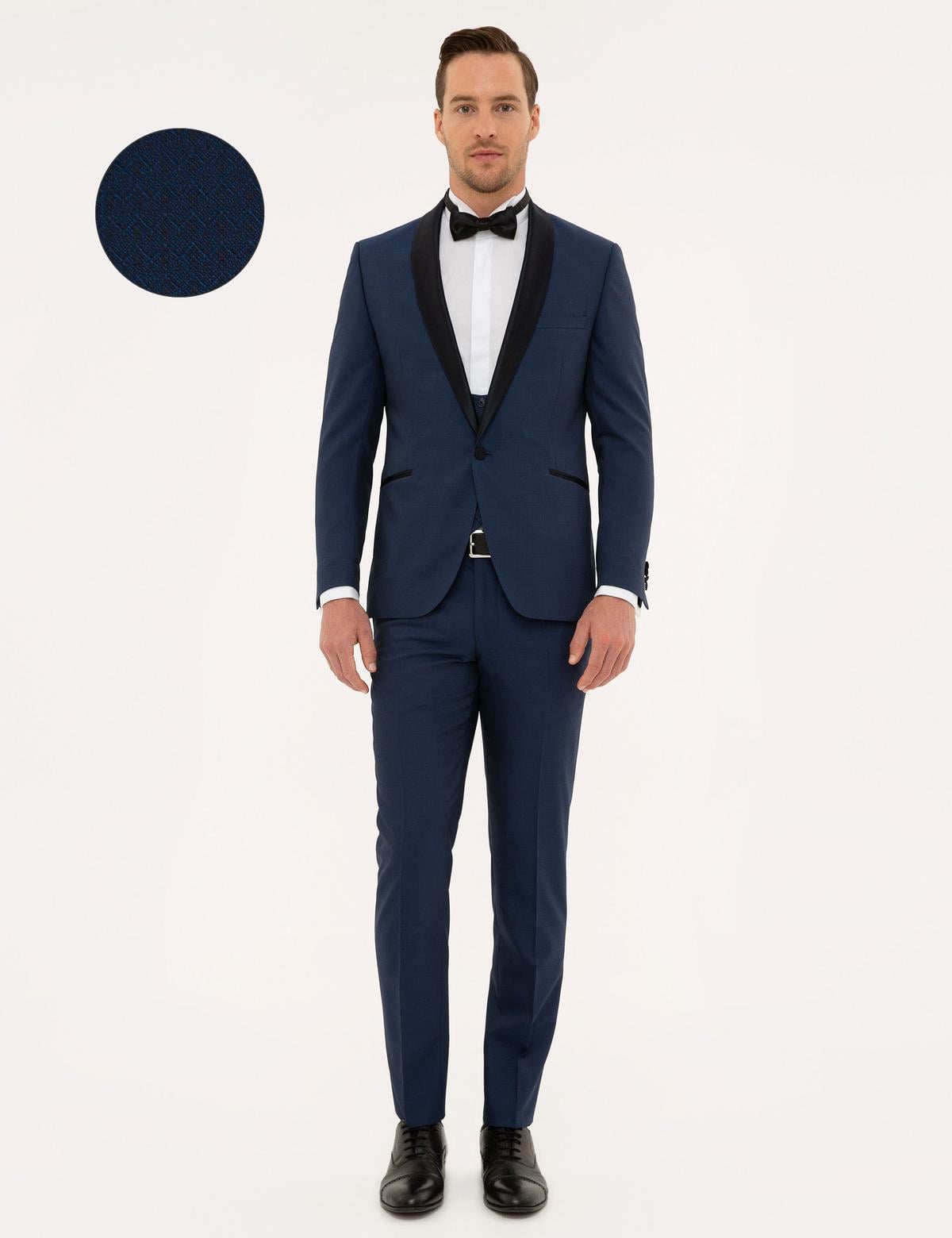 Lacivert Yelekli Damatlık Smokin