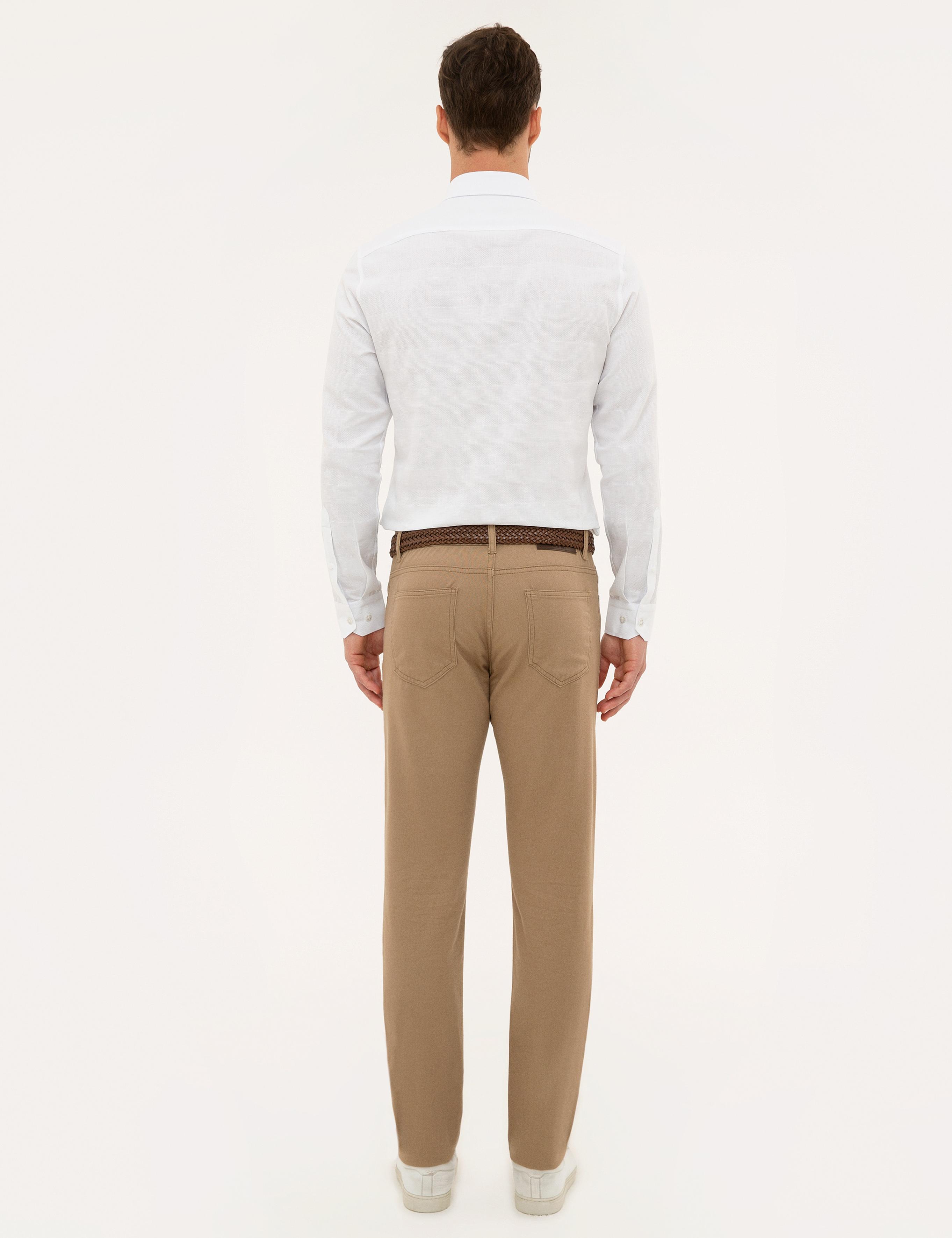 Camel Slim Fit Kanvas Pantolon