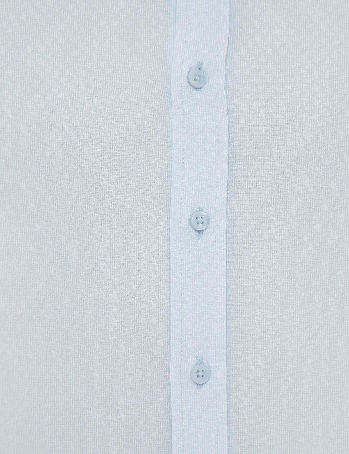 Açık Mavi Slim Fit Armürlü Gömlek - 50227373014