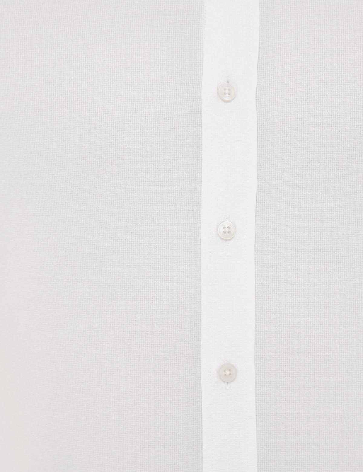 Beyaz Slim Fit Armürlü Gömlek - 50227373009