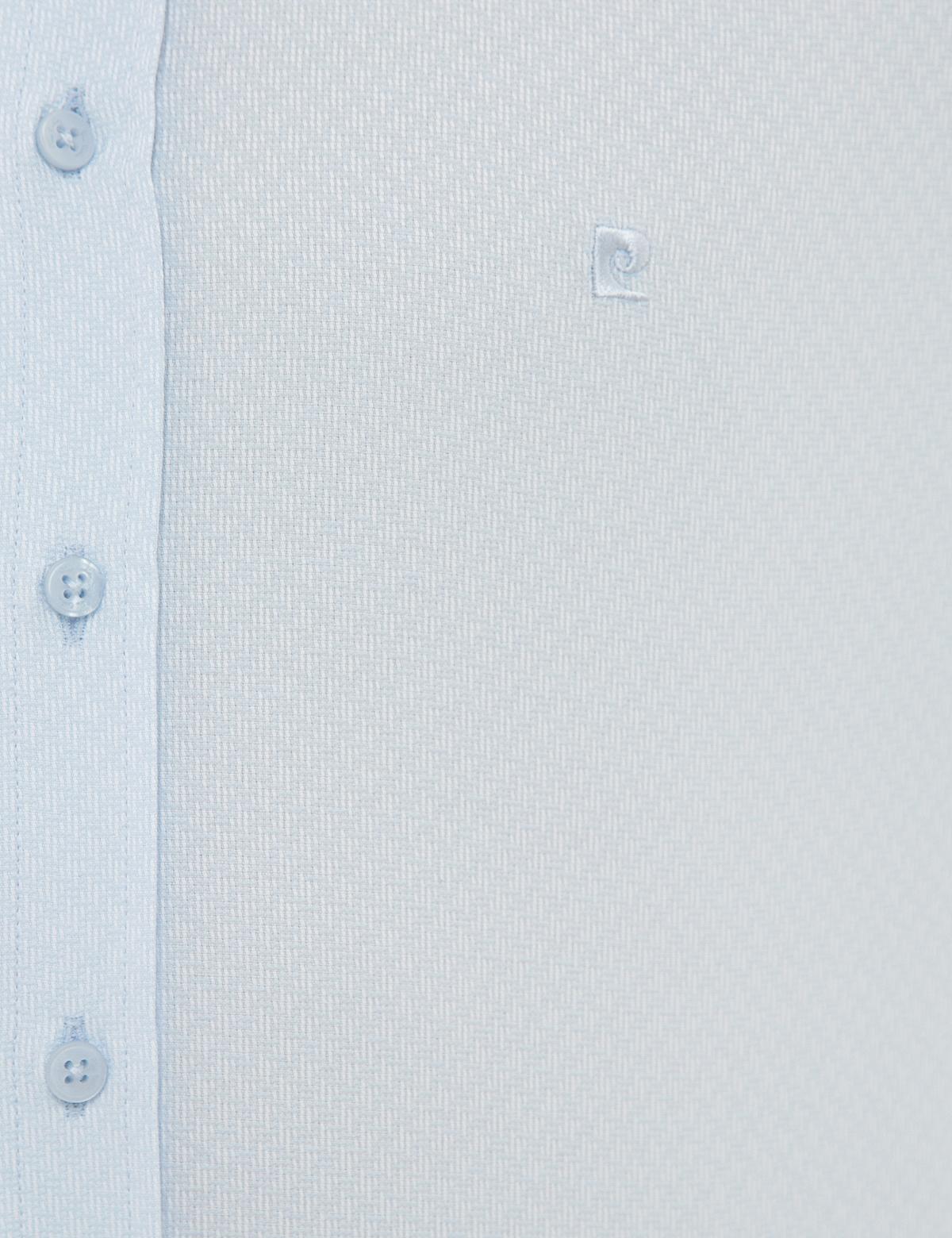 Açık Mavi Slim Fit Armürlü Gömlek - 50227373014