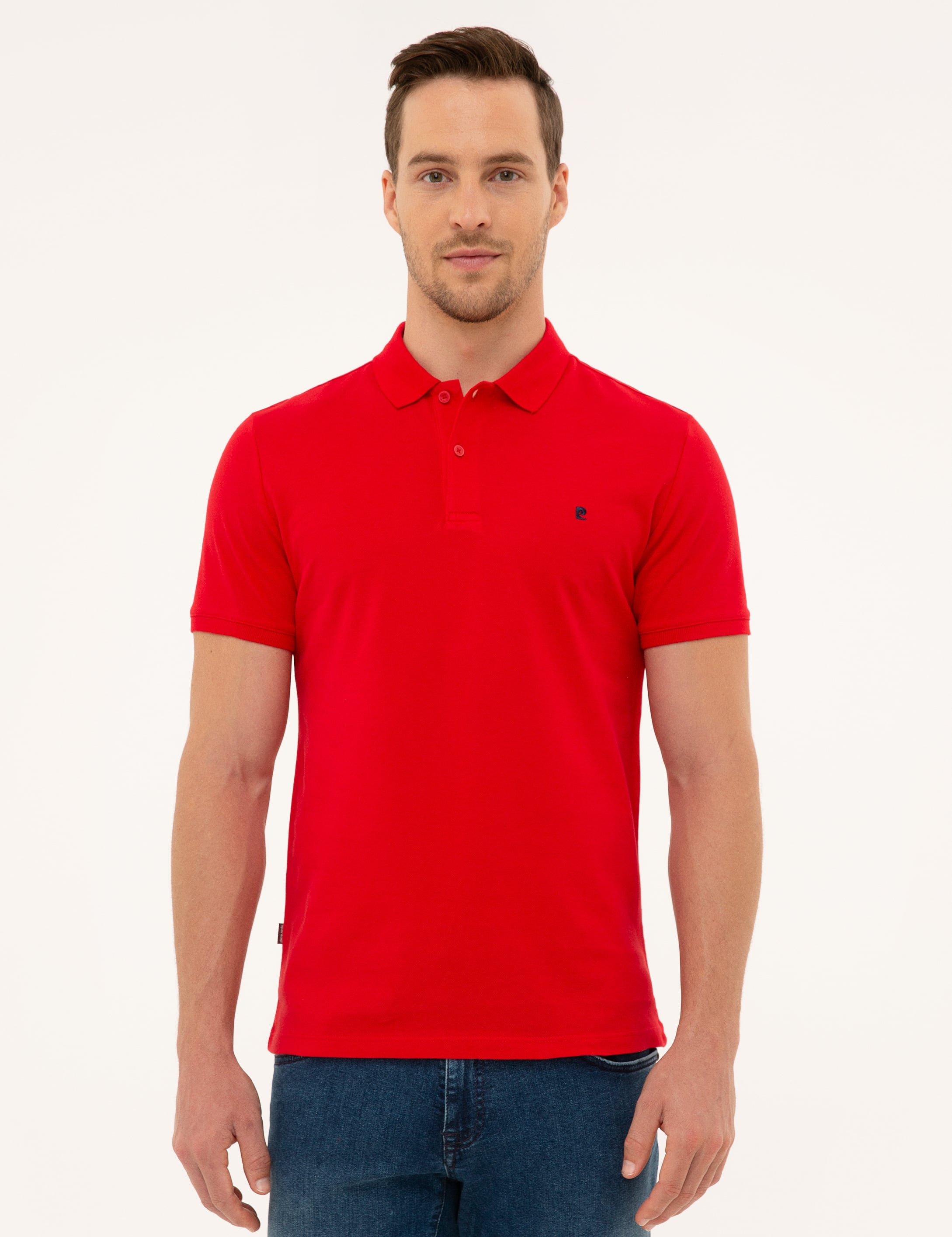Koyu Kırmızı Slim Fit Basic Polo Yaka T-Shirt