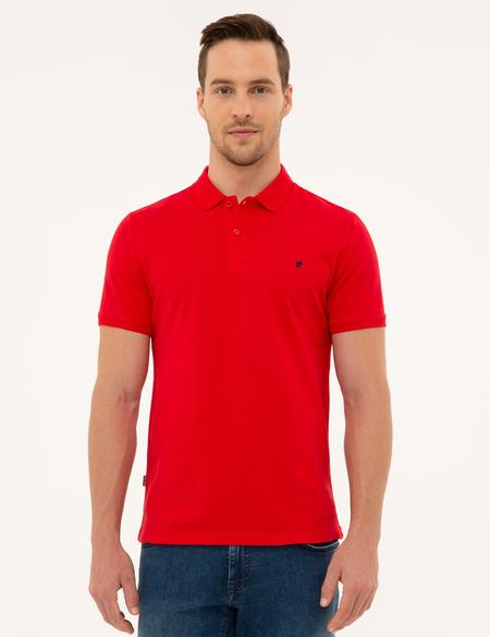 Koyu Kırmızı Slim Fit Basic Polo Yaka T-Shirt - 50225515173
