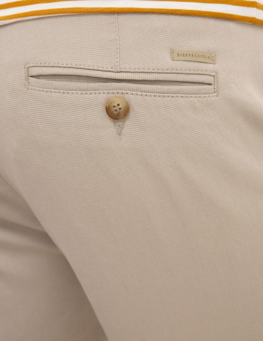 Bej Slim Fit Dokuma Şort