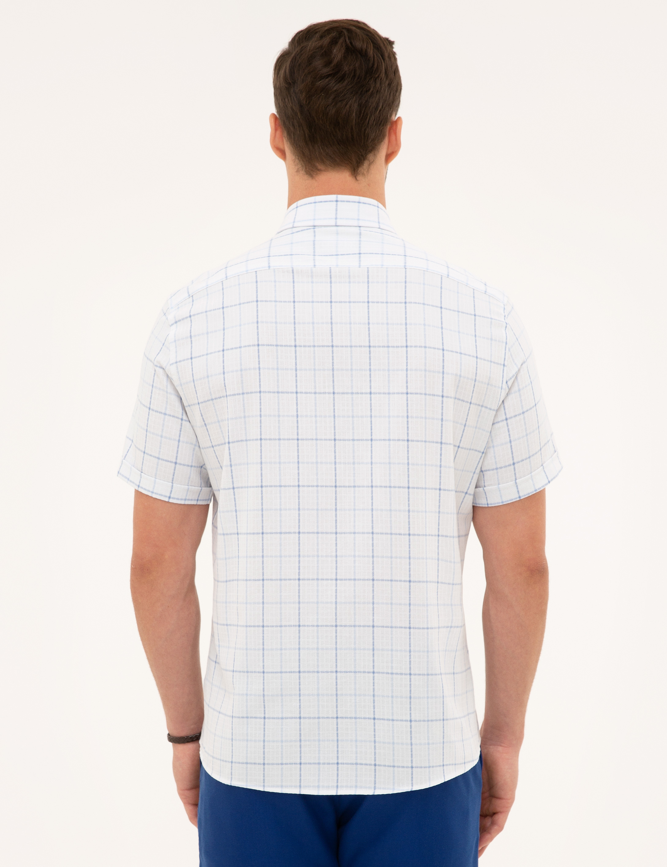 Açık Mavi Regular Fit Kısa Kollu Gömlek - Image 3