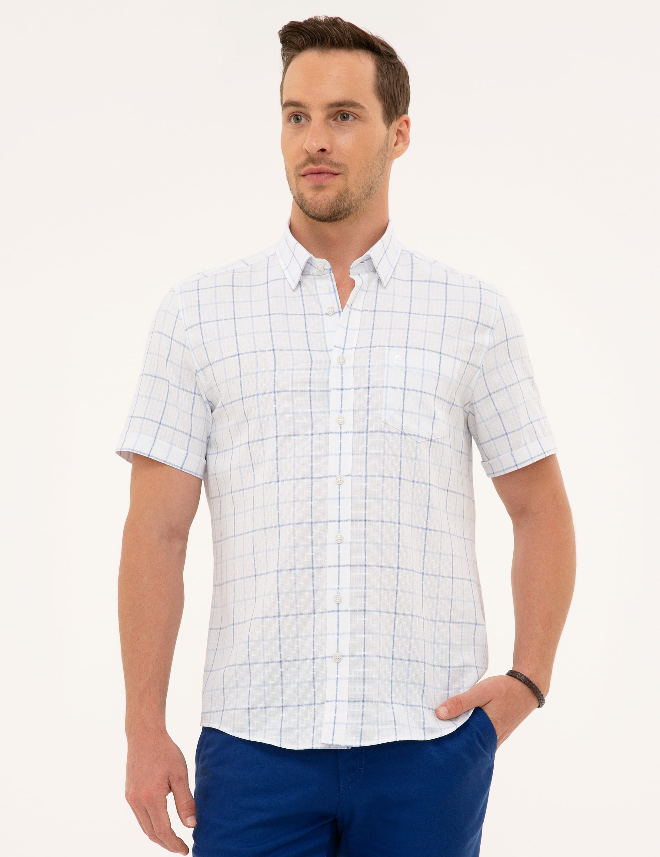 Açık Mavi Regular Fit Kısa Kollu Gömlek - Image 1