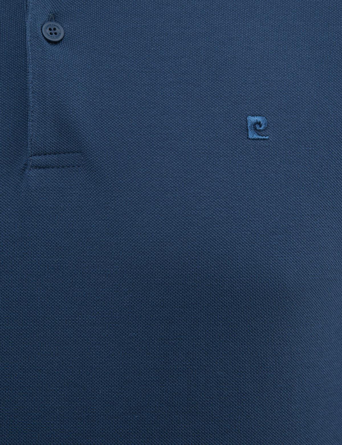 Açık Lacivert Slim Fit Polo Yaka Sweatshirt - 50226541056