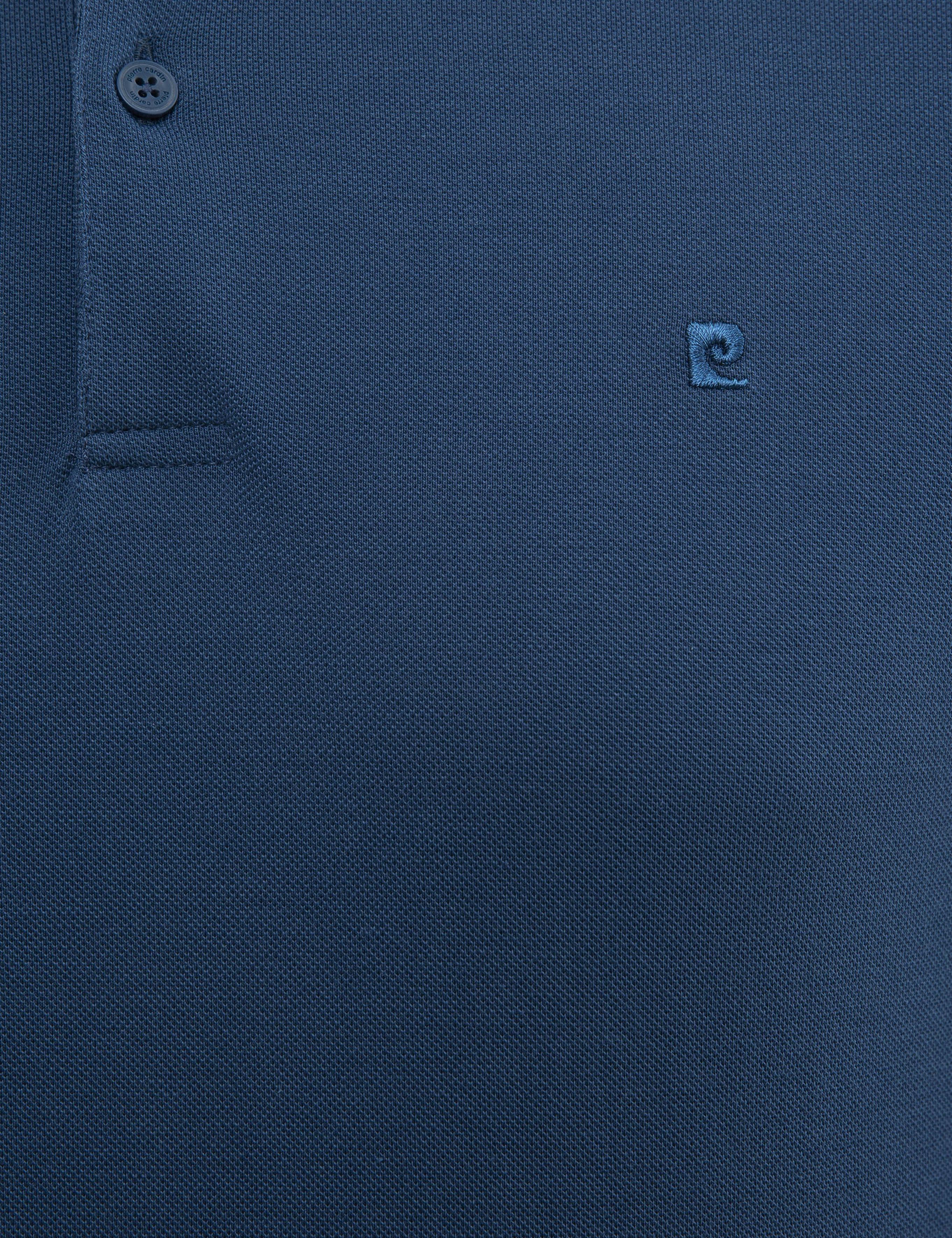 Açık Lacivert Slim Fit Polo Yaka Sweatshirt