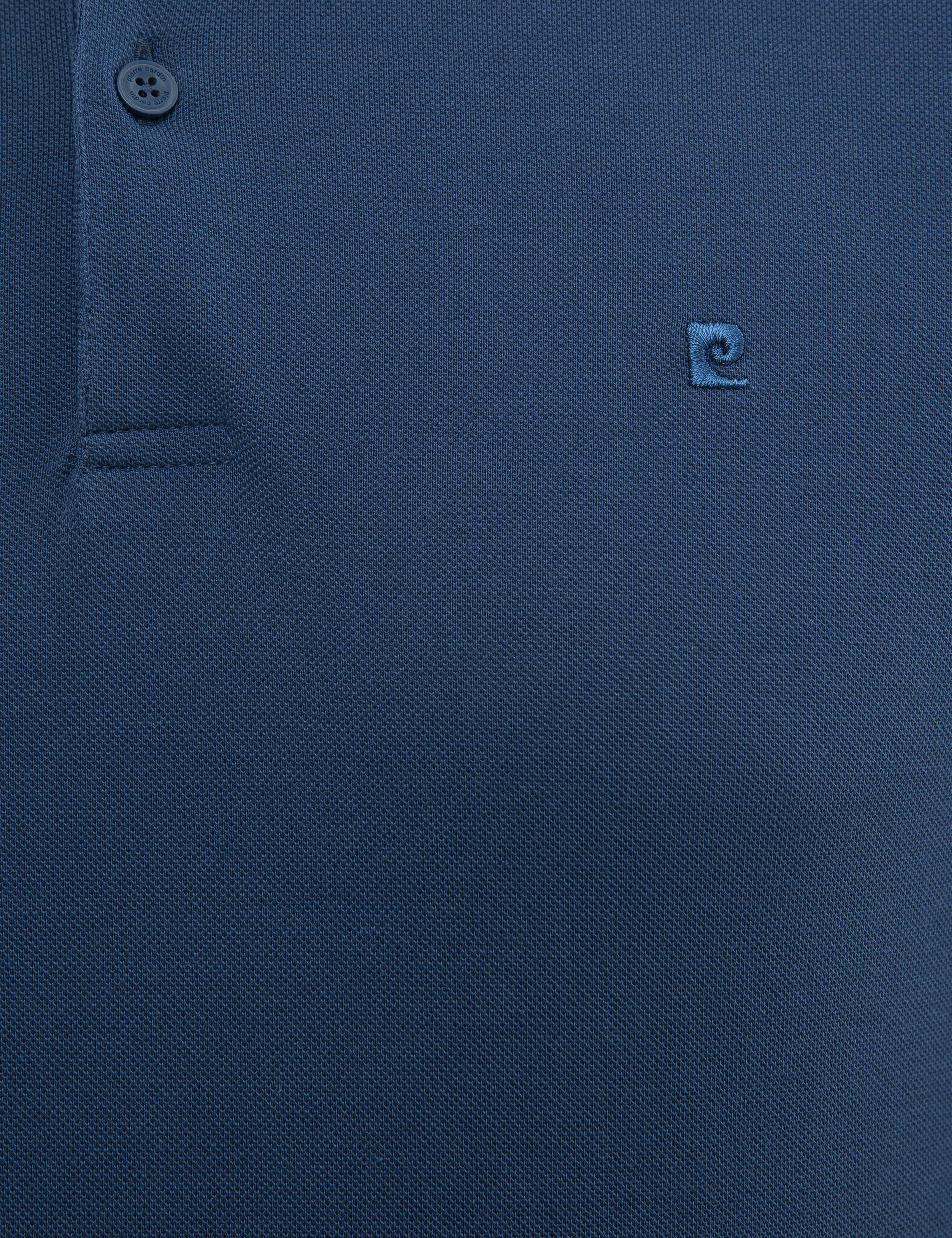 Açık Lacivert Slim Fit Polo Yaka Sweatshirt