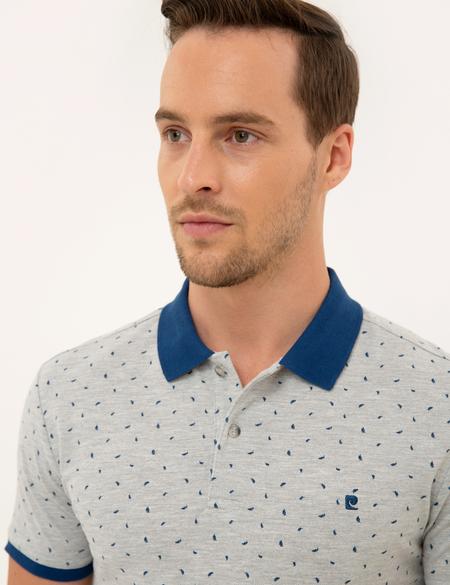 Açık Gri Melanj Slim Fit Polo Yaka T-Shirt - 50226620016