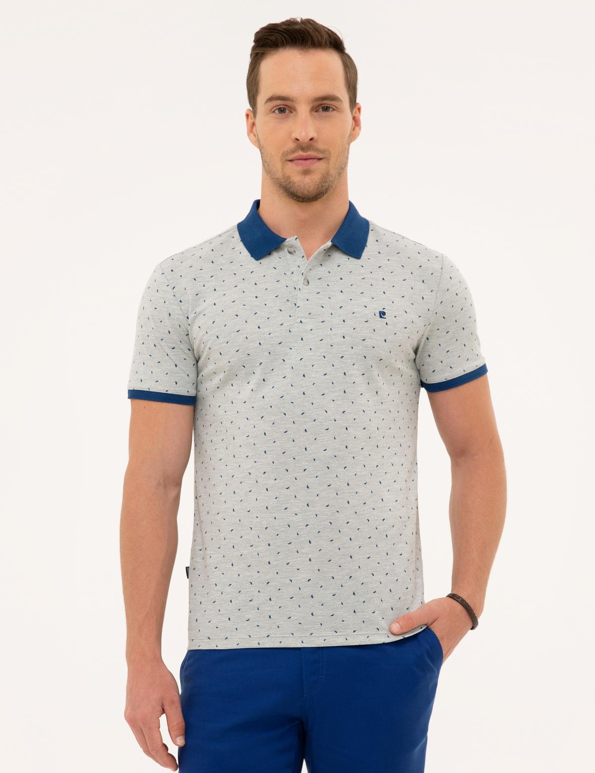 Açık Gri Melanj Slim Fit Polo Yaka T-Shirt - 50226620016