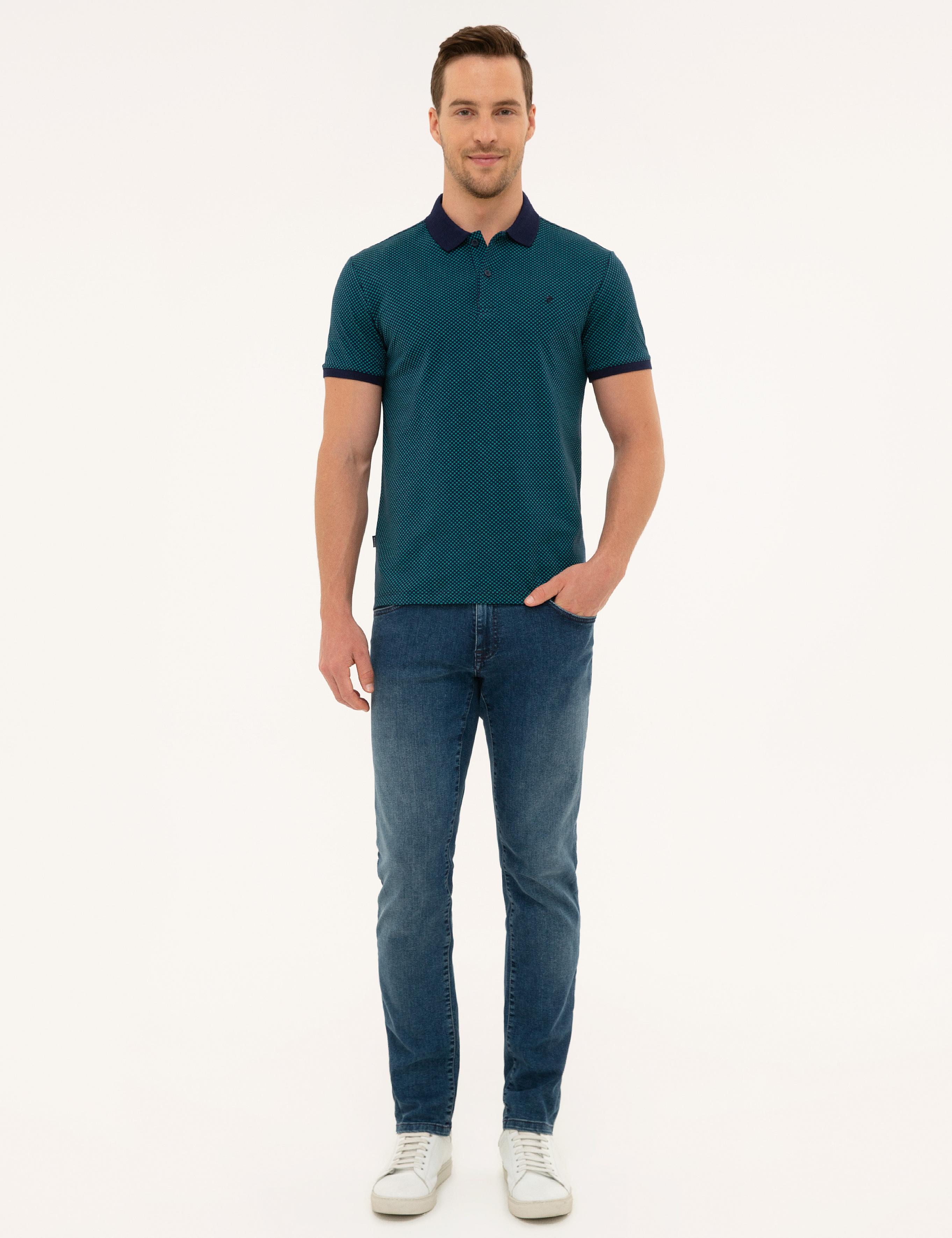 Lacivert Slim Fit Polo Yaka T-Shirt