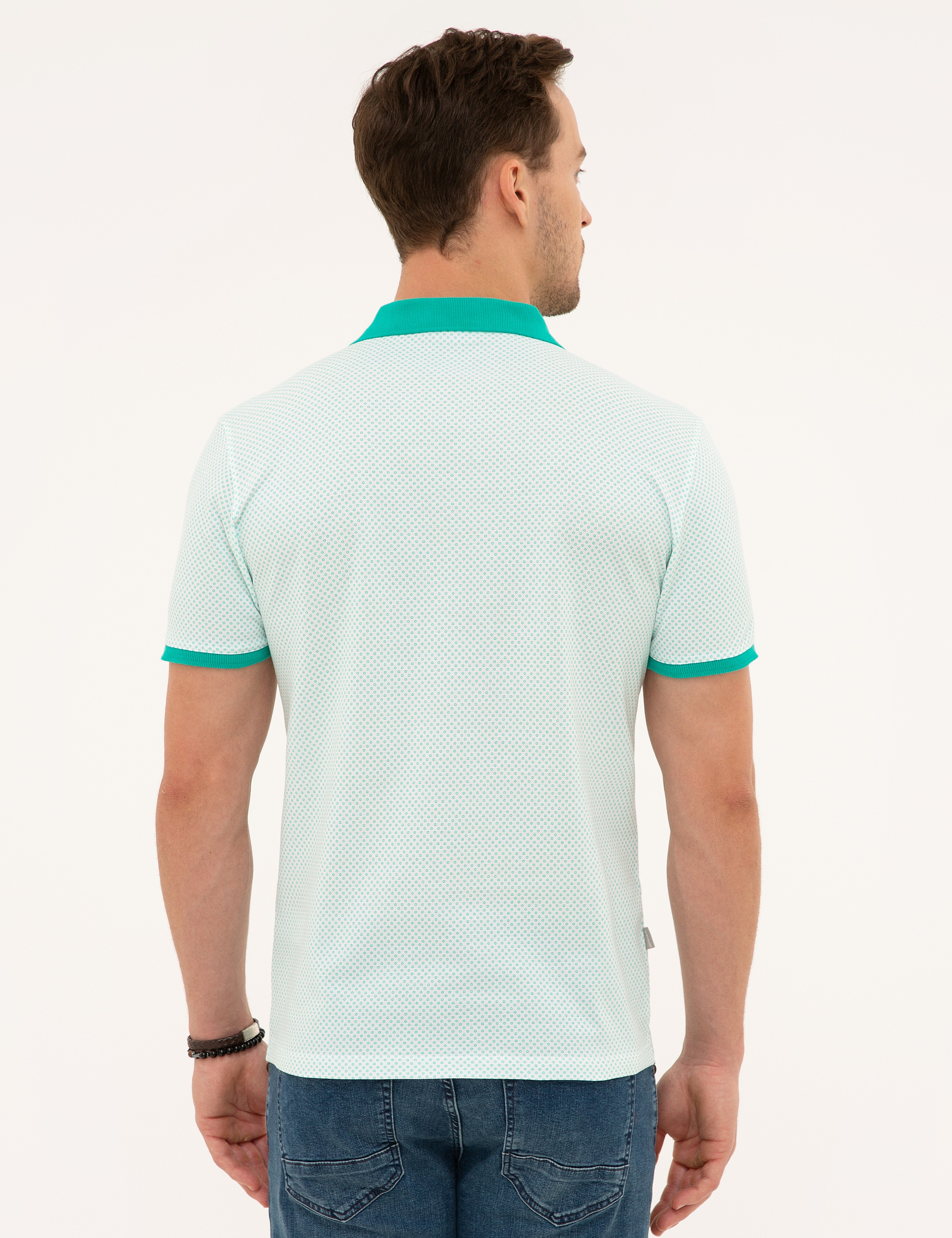 Mint Yeşil Slim Fit Polo Yaka T-Shirt