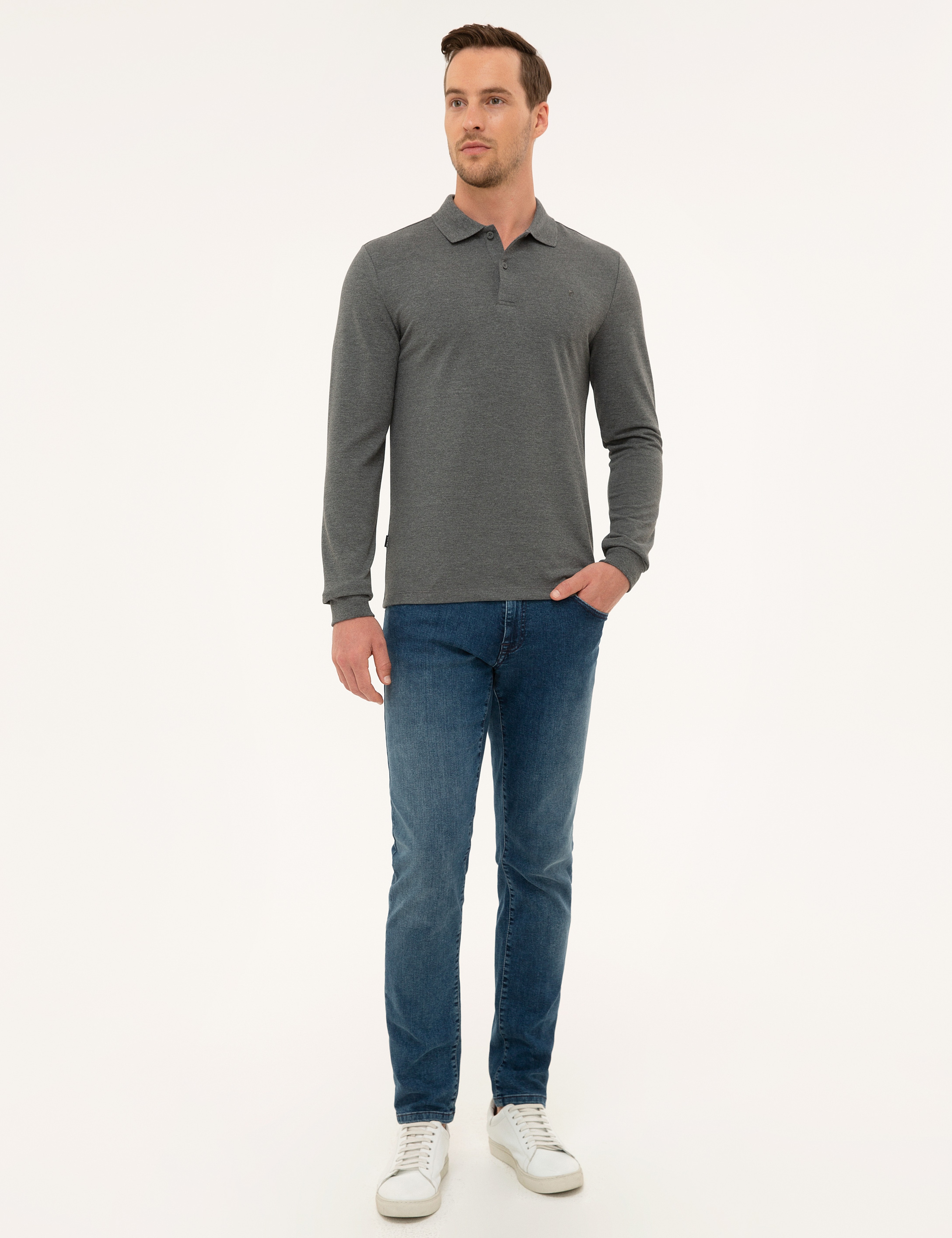 Antrasit Melanj Slim Fit Sweatshirt