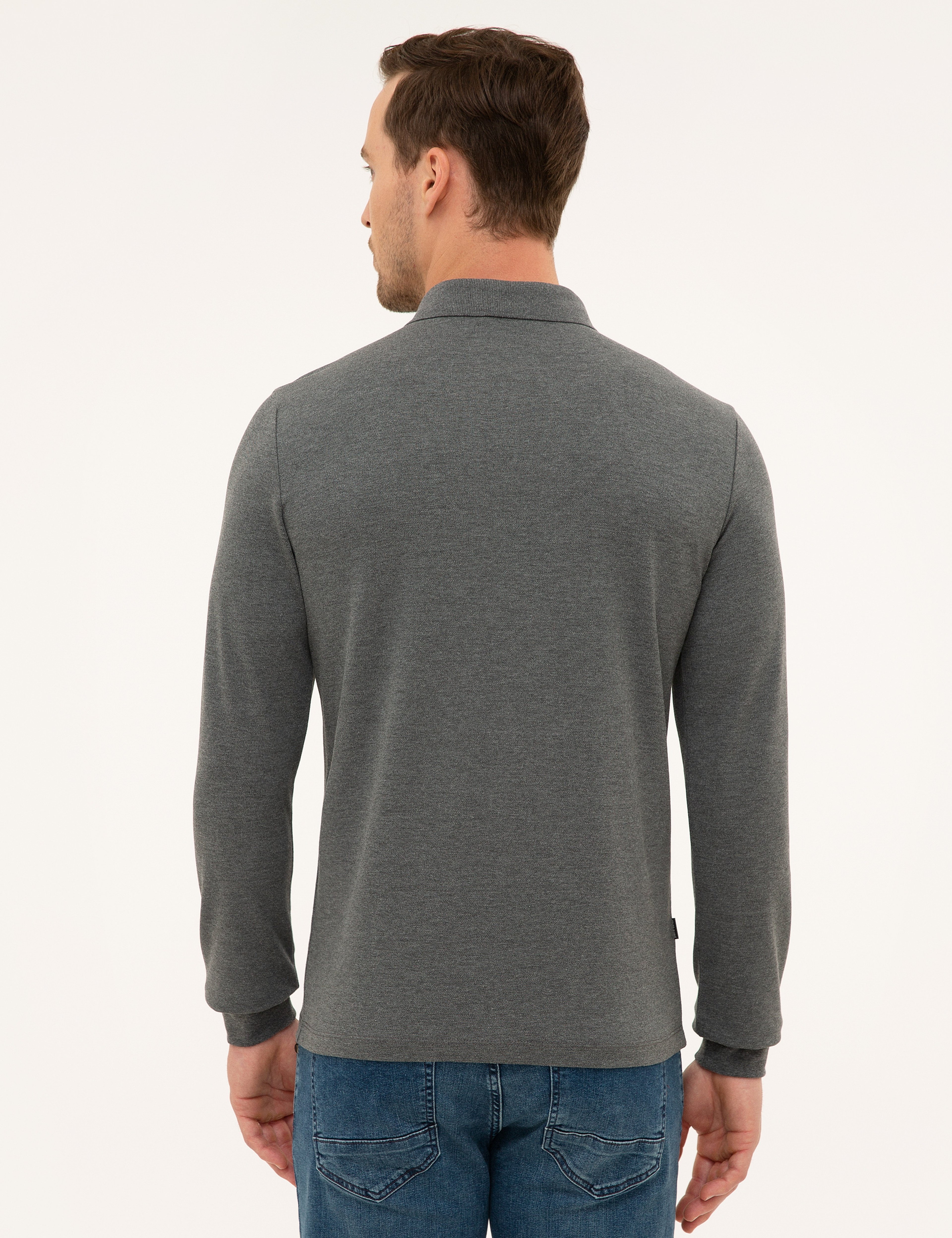 Antrasit Melanj Slim Fit Sweatshirt - Image 4