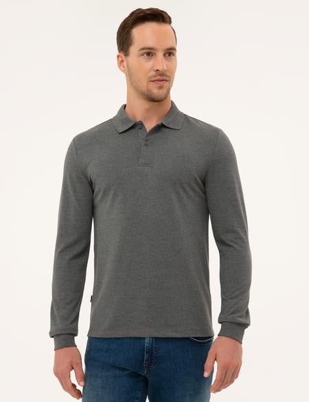 Antrasit Melanj Slim Fit Sweatshirt - 50226541077